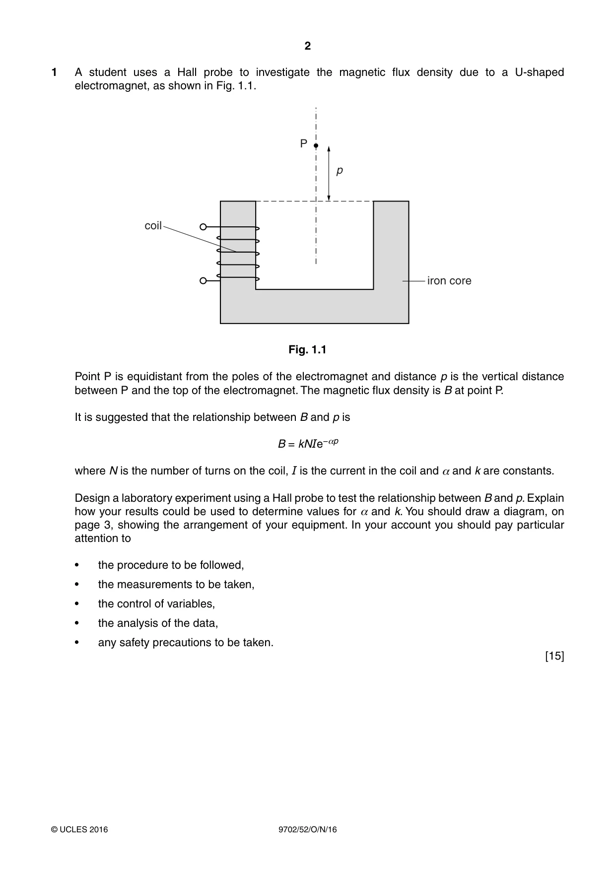 Cambridge A Level Physics 9702 2016 Oct/Nov Paper 5 · Variant 2 question paper, page 2 of 8
