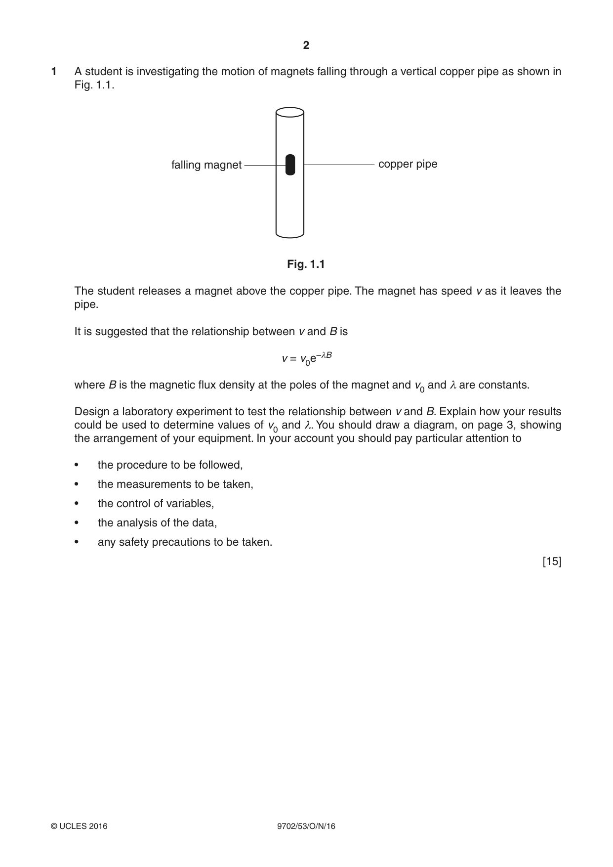 Cambridge A Level Physics 9702 2016 Oct/Nov Paper 5 · Variant 3 question paper, page 2 of 8