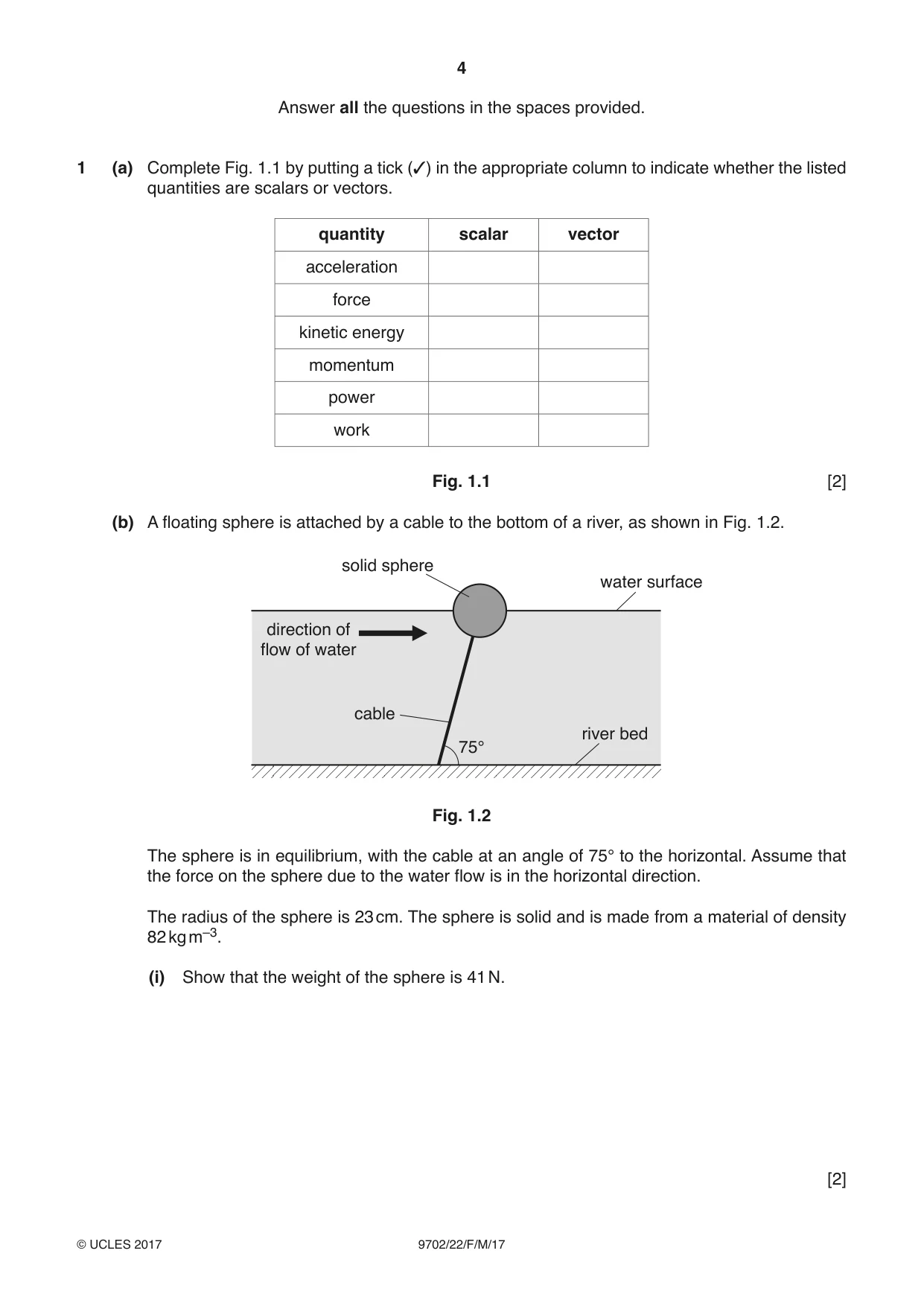 Cambridge A Level Physics 9702 2017 Feb/March Paper 2 · Variant 2 question paper, page 4 of 20