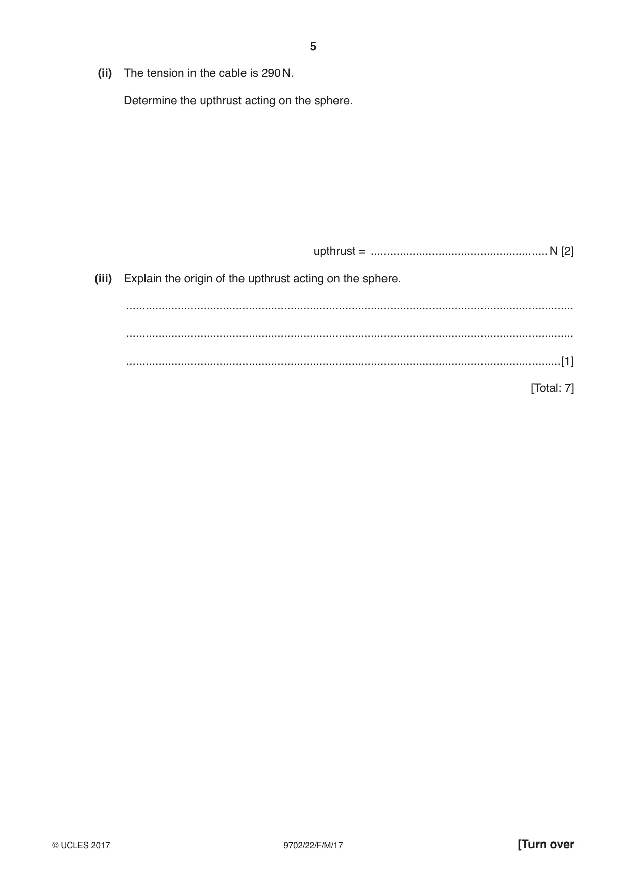 Cambridge A Level Physics 9702 2017 Feb/March Paper 2 · Variant 2 question paper, page 5 of 20