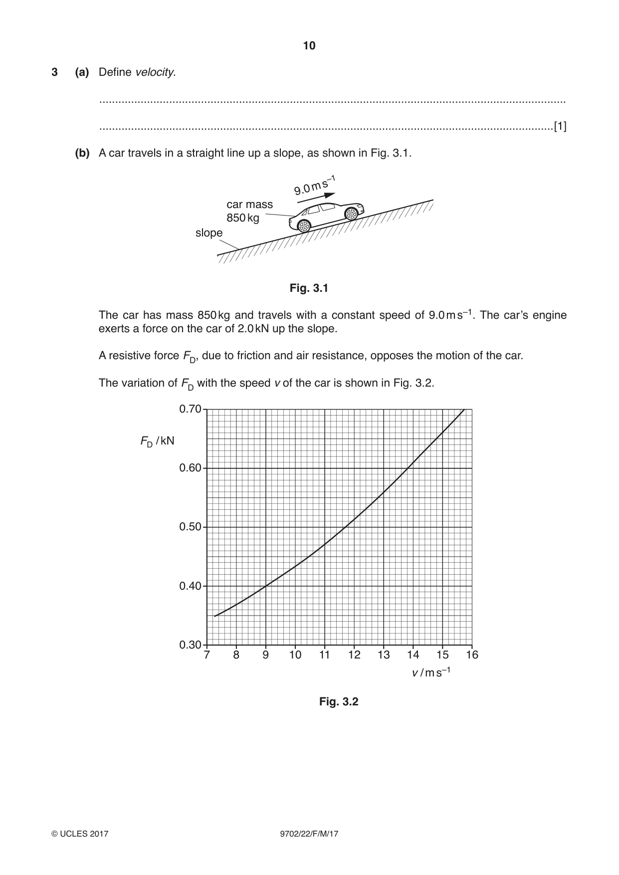 Cambridge A Level Physics 9702 2017 Feb/March Paper 2 · Variant 2 question paper, page 10 of 20