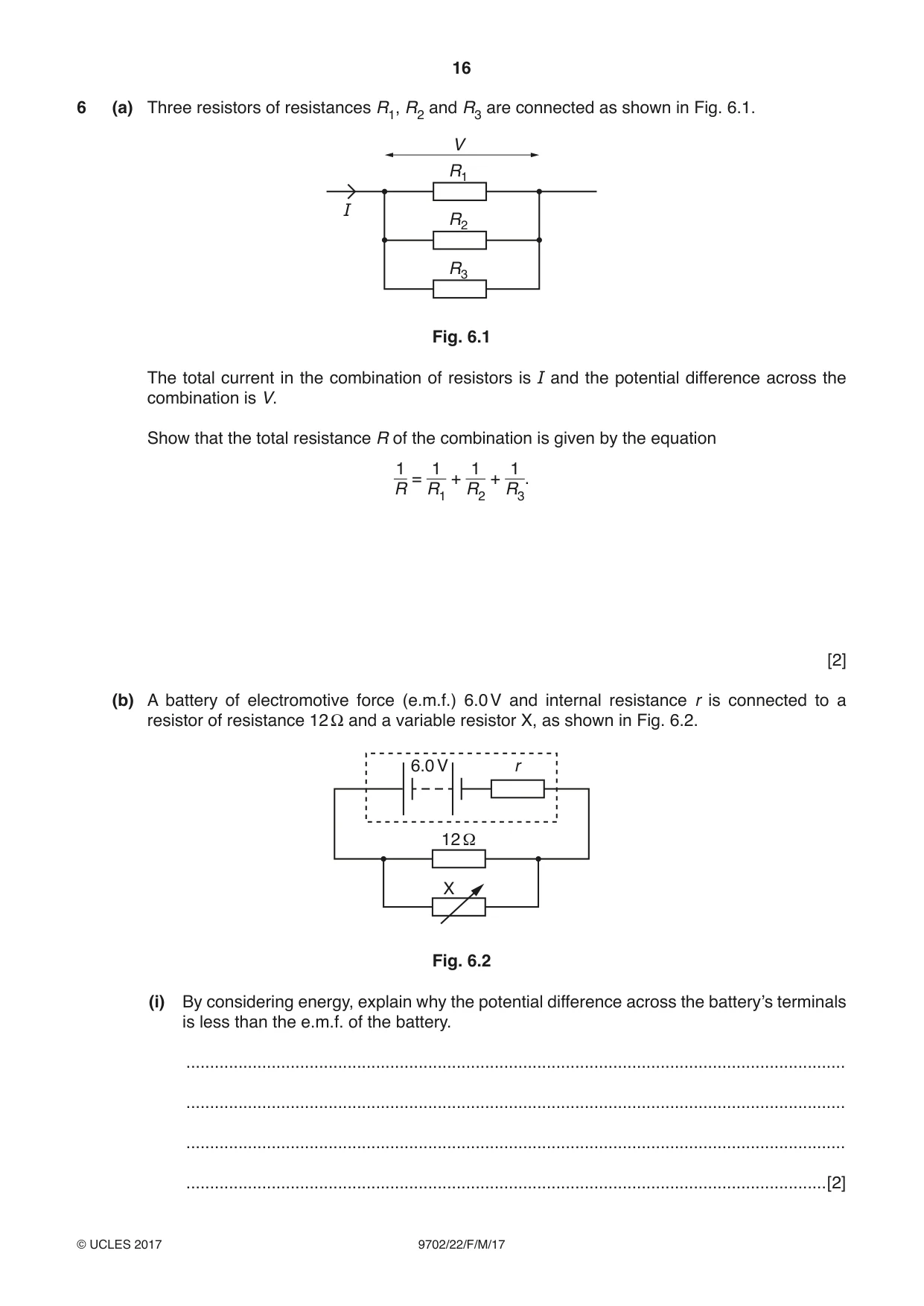 Cambridge A Level Physics 9702 2017 Feb/March Paper 2 · Variant 2 question paper, page 16 of 20
