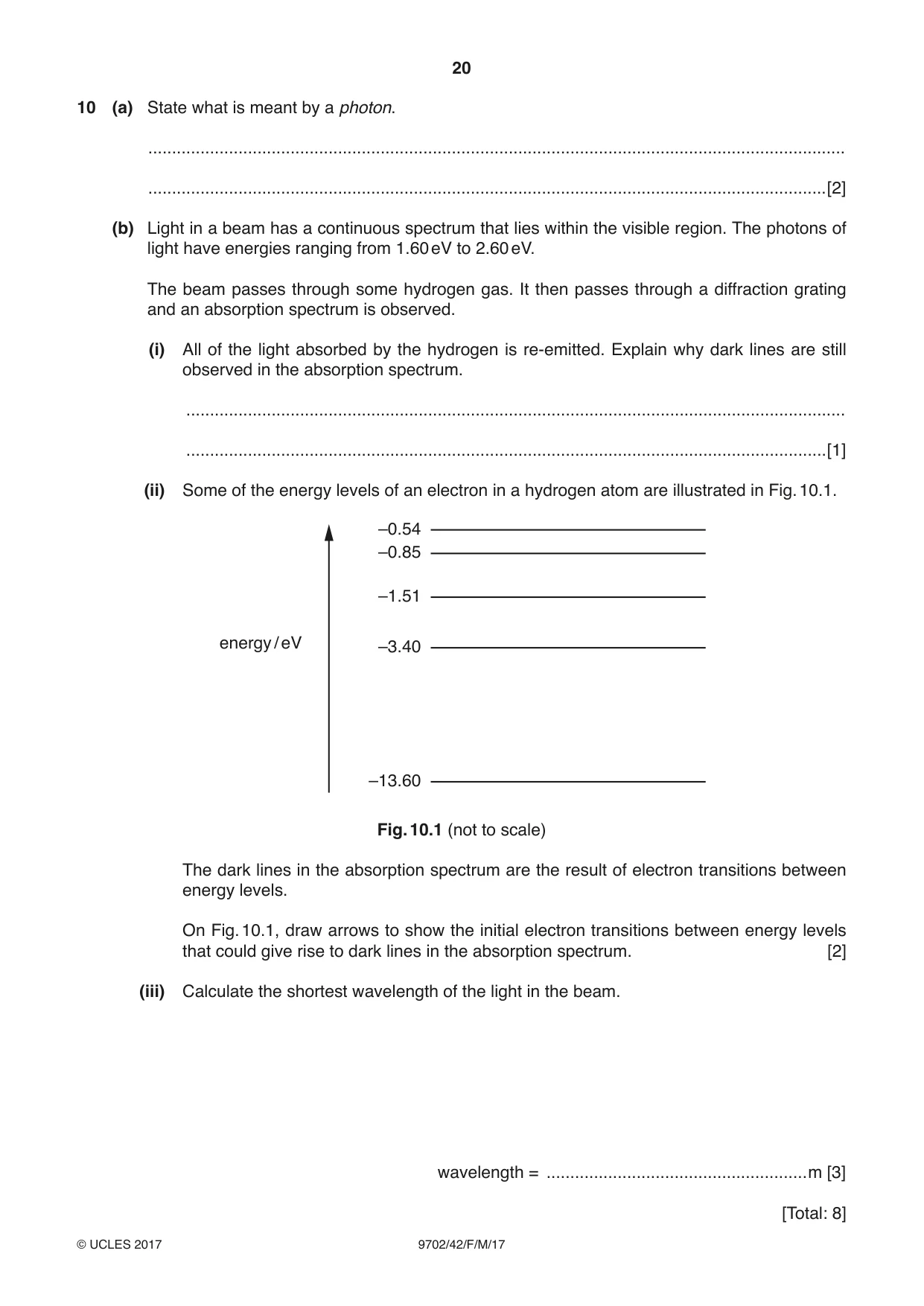 Cambridge A Level Physics 9702 2017 Feb/March Paper 4 · Variant 2 question paper, page 20 of 24