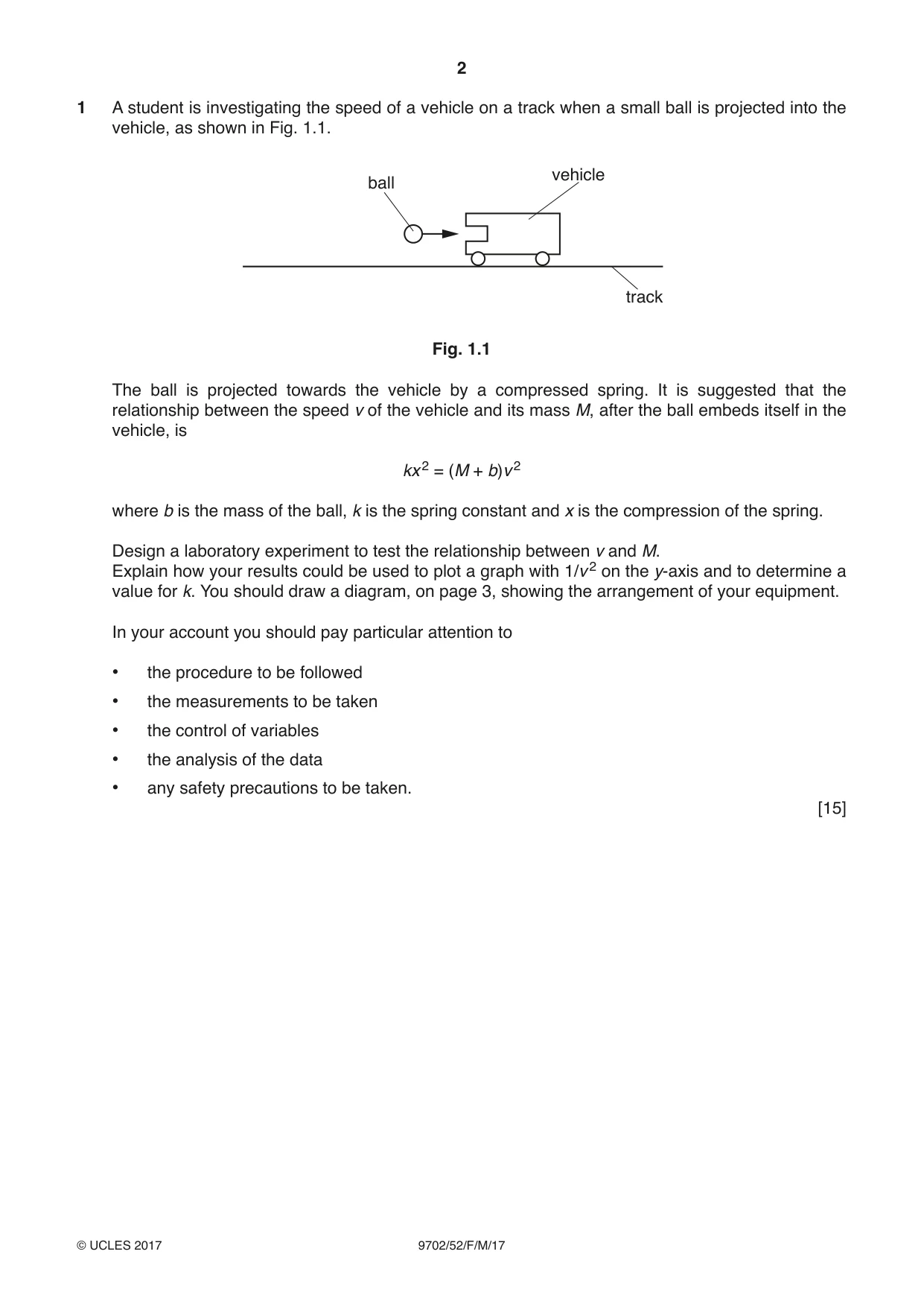 Cambridge A Level Physics 9702 2017 Feb/March Paper 5 · Variant 2 question paper, page 2 of 8