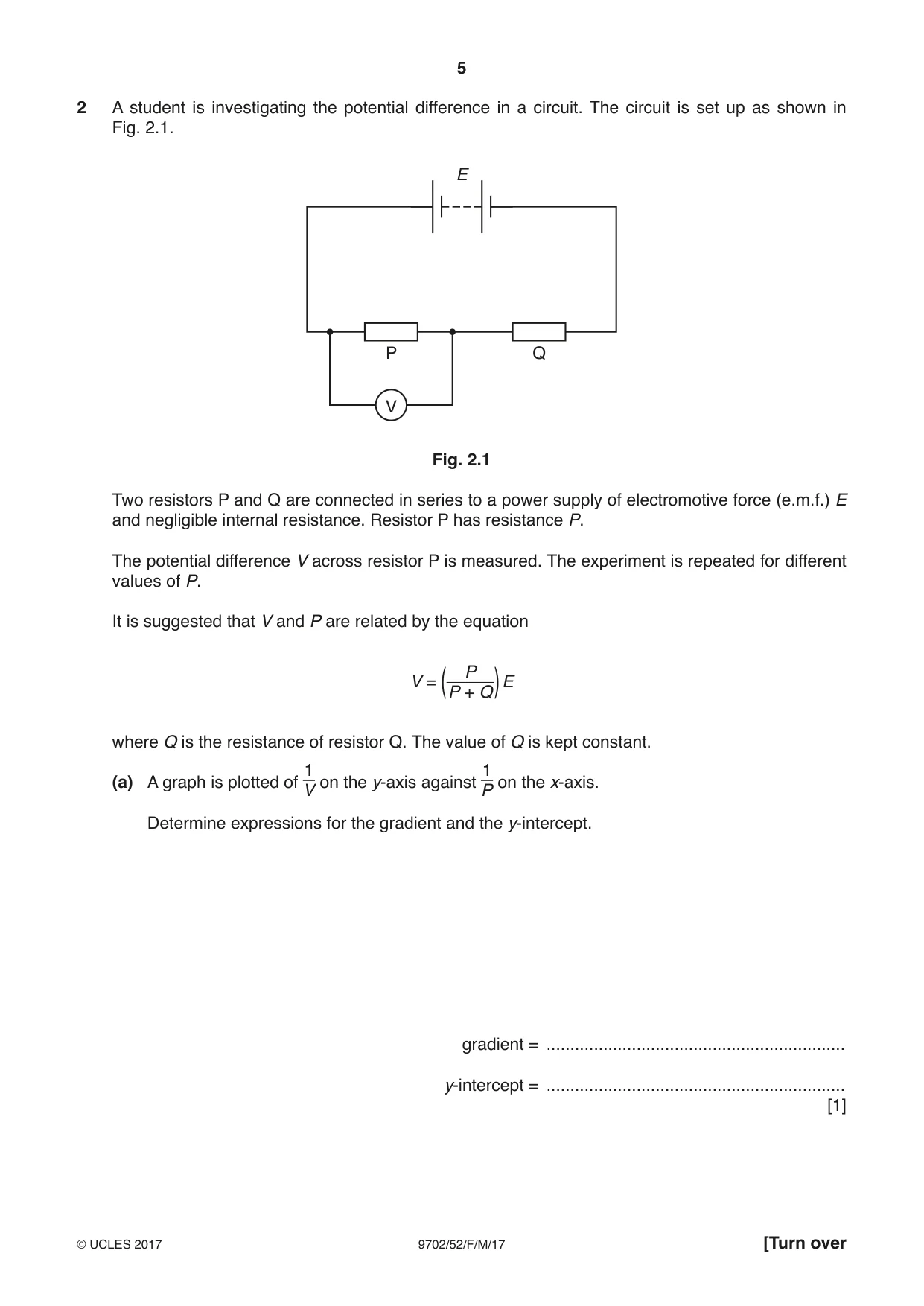 Cambridge A Level Physics 9702 2017 Feb/March Paper 5 · Variant 2 question paper, page 5 of 8