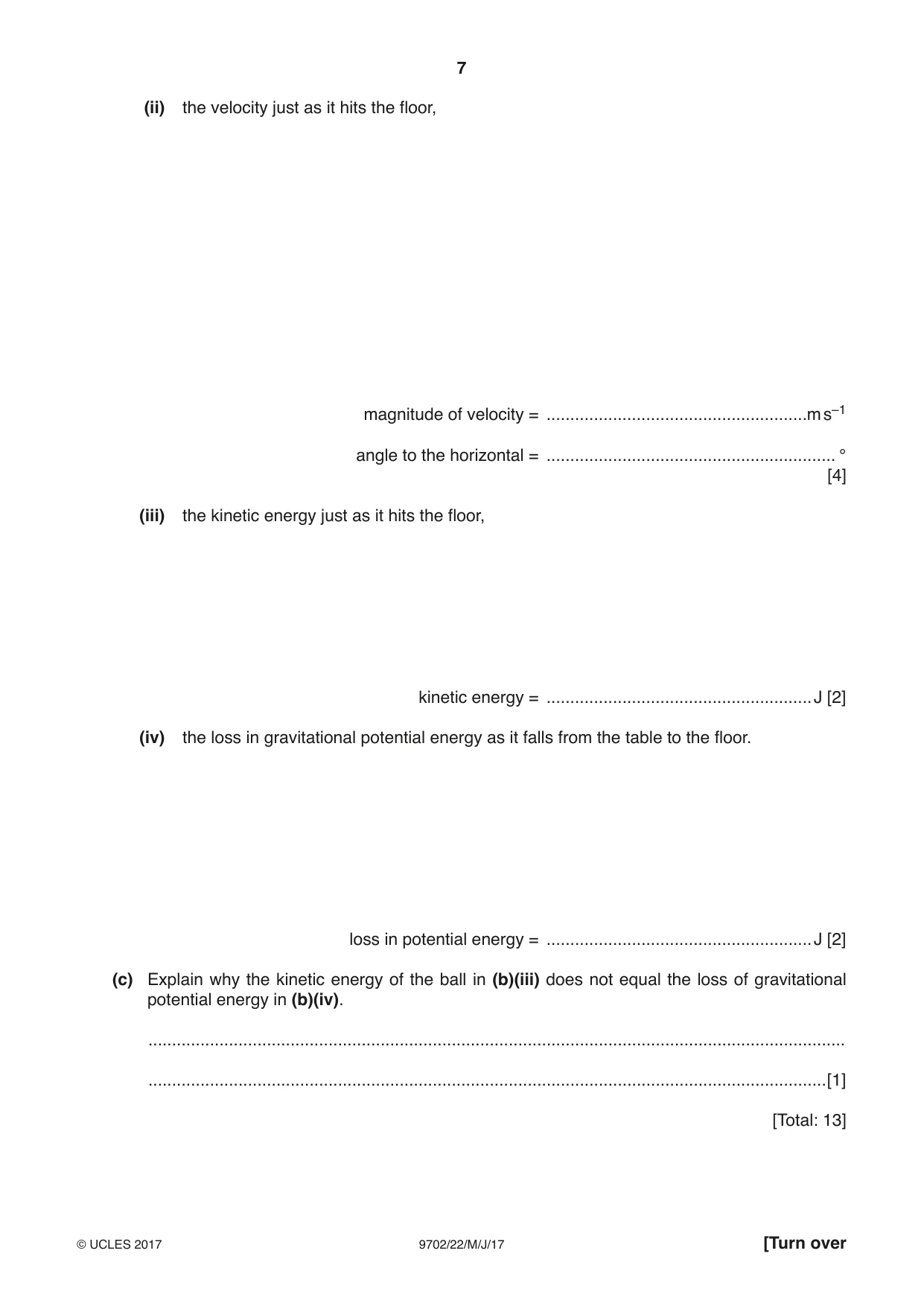 Cambridge A Level Physics 9702 2017 May/June Paper 2 · Variant 2 question paper, page 7 of 16