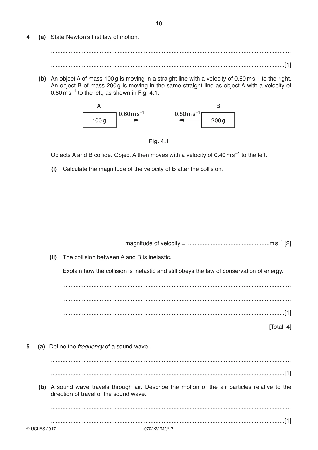 Cambridge A Level Physics 9702 2017 May/June Paper 2 · Variant 2 question paper, page 10 of 16