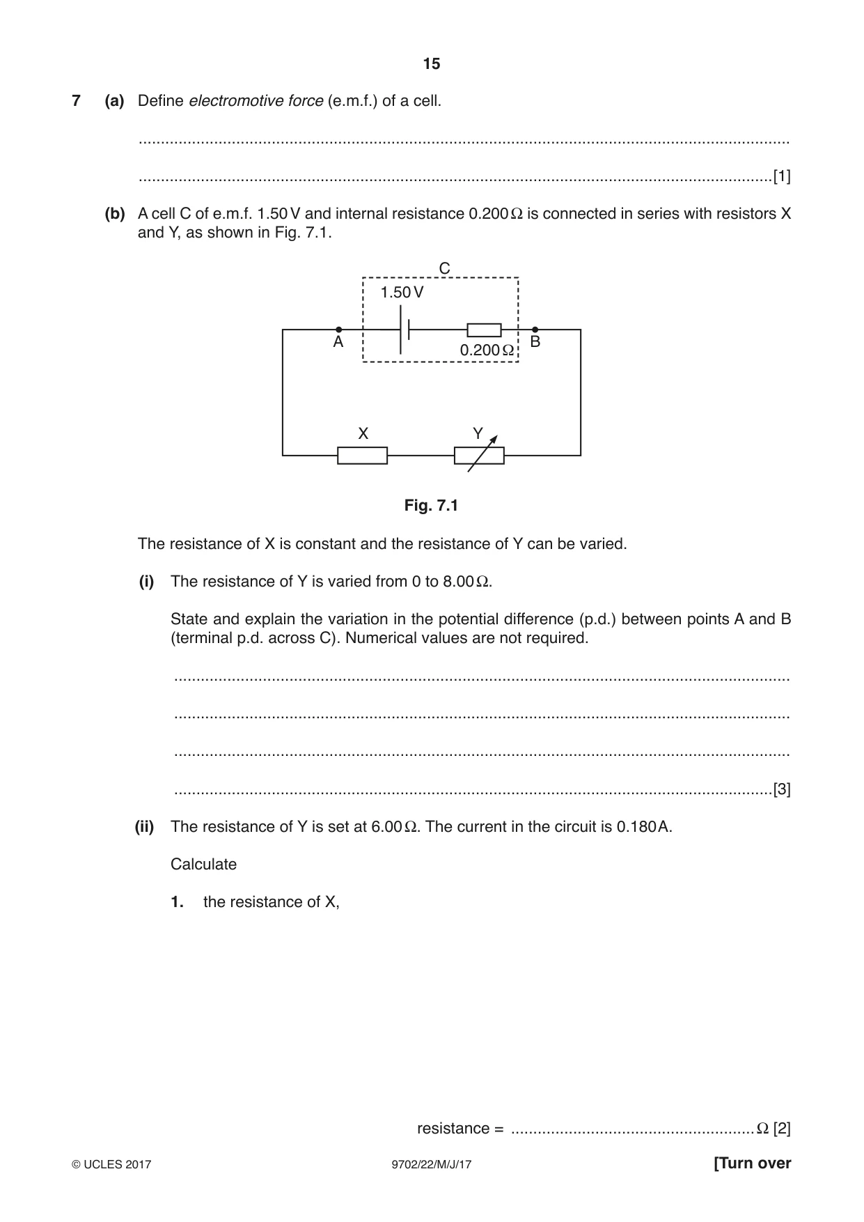 Cambridge A Level Physics 9702 2017 May/June Paper 2 · Variant 2 question paper, page 15 of 16
