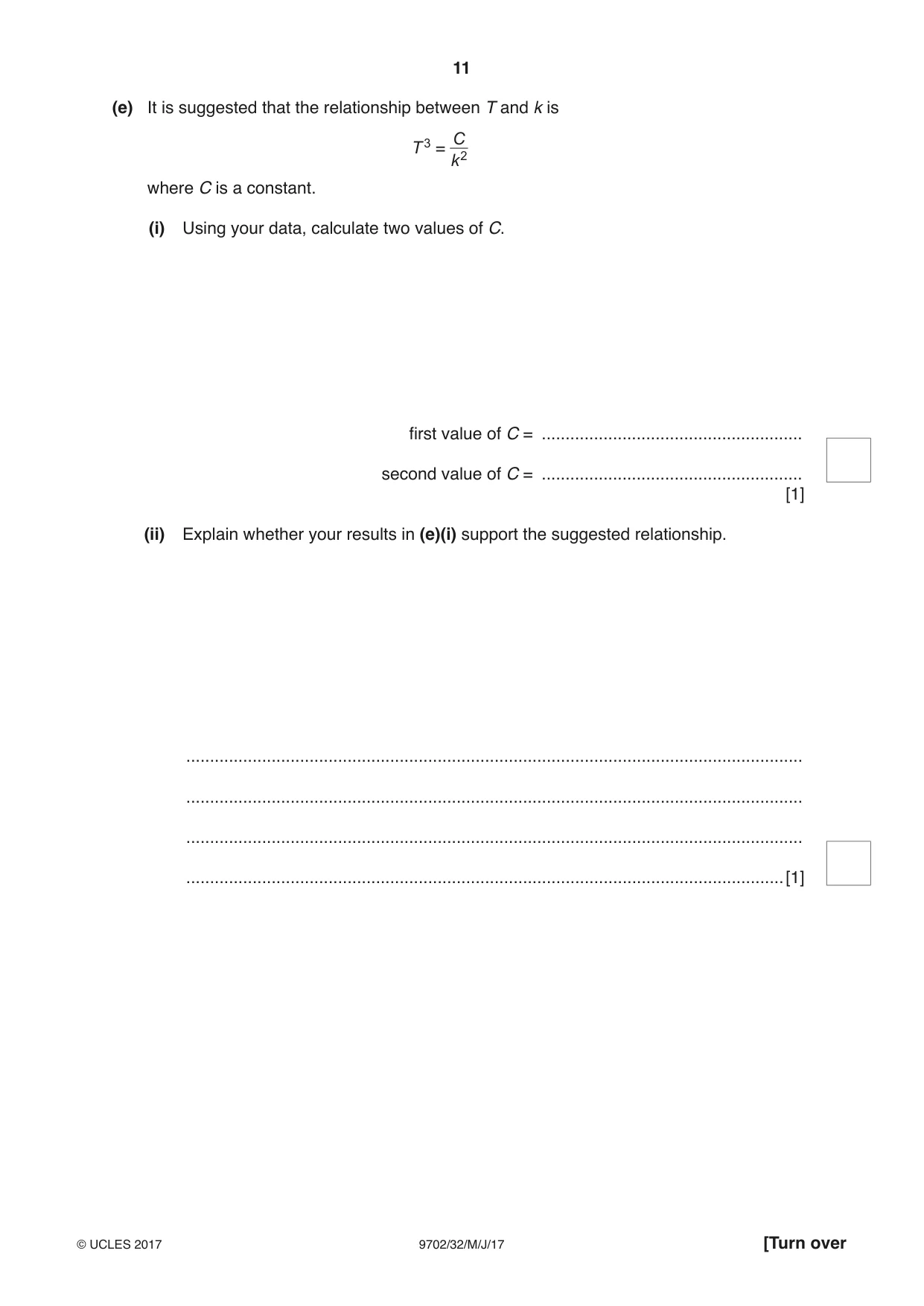 Cambridge A Level Physics 9702 2017 May/June Paper 3 · Variant 2 question paper, page 11 of 12