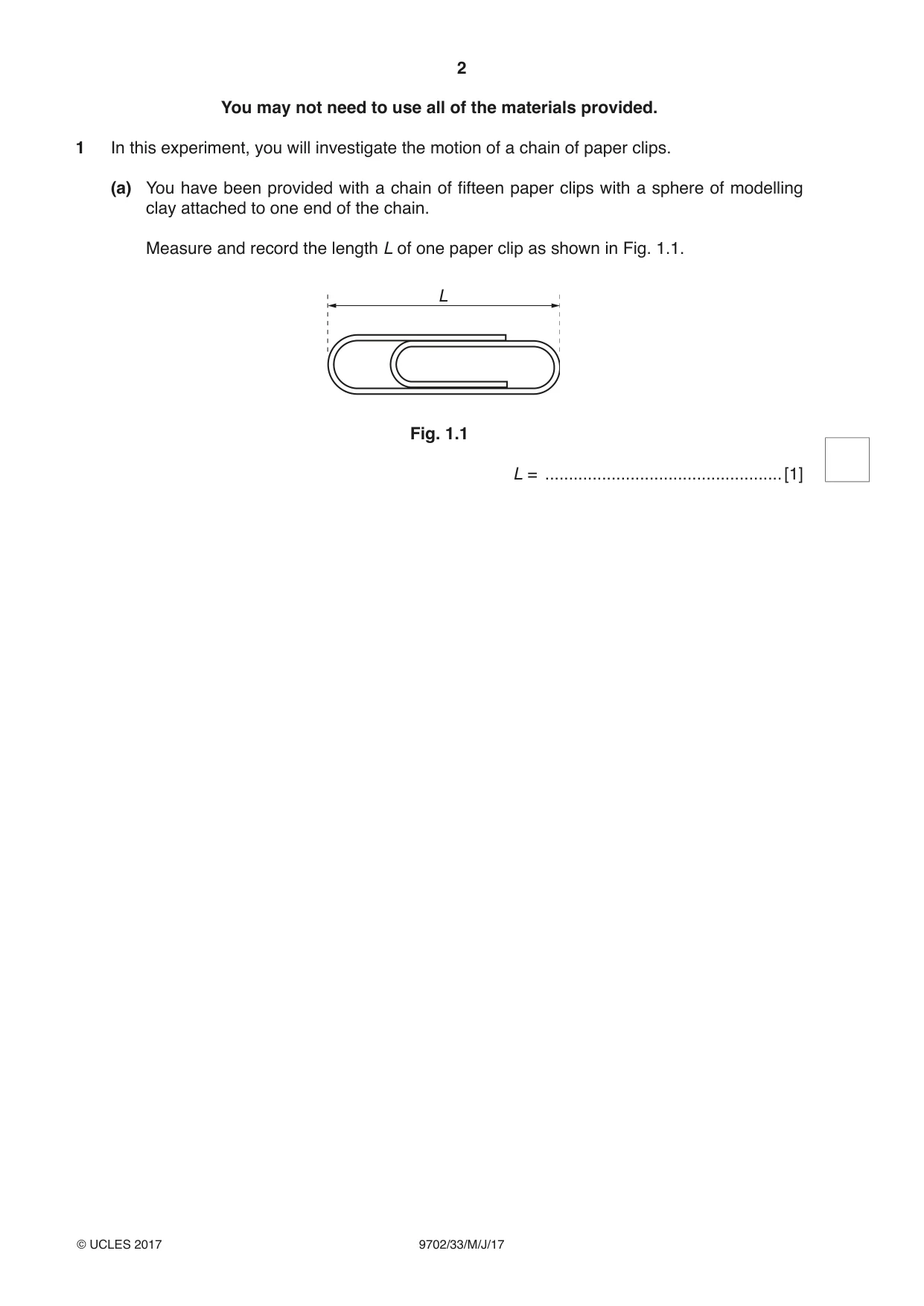 Cambridge A Level Physics 9702 2017 May/June Paper 3 · Variant 3 question paper, page 2 of 12