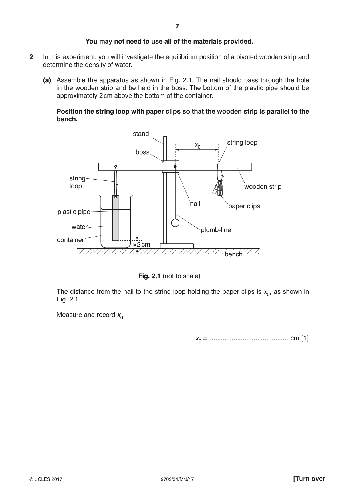 Cambridge A Level Physics 9702 2017 May/June Paper 3 · Variant 4 question paper, page 7 of 12