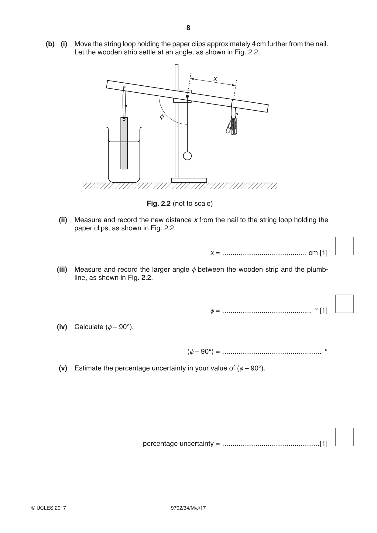 Cambridge A Level Physics 9702 2017 May/June Paper 3 · Variant 4 question paper, page 8 of 12