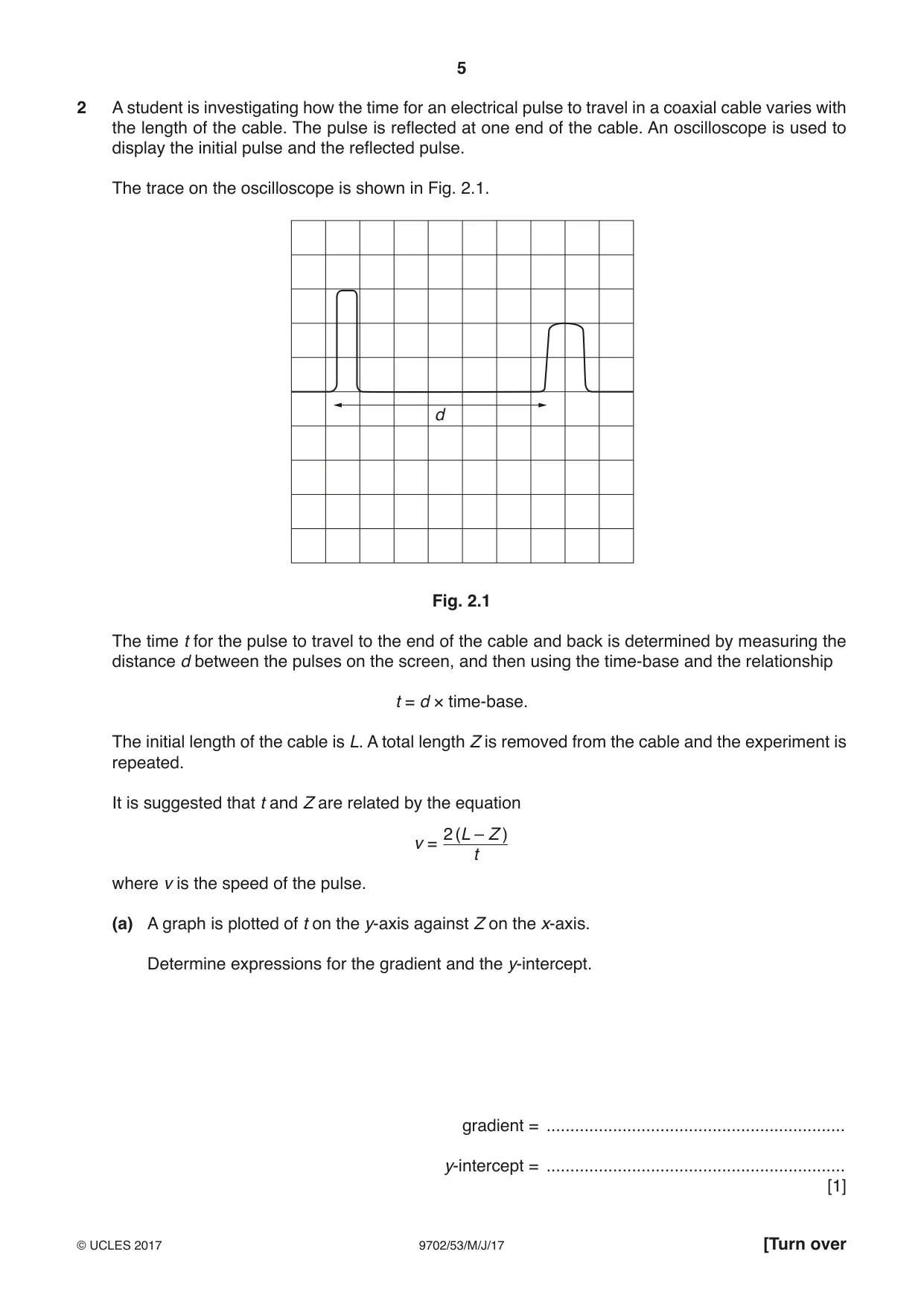 Cambridge A Level Physics 9702 2017 May/June Paper 5 · Variant 3 question paper, page 5 of 8