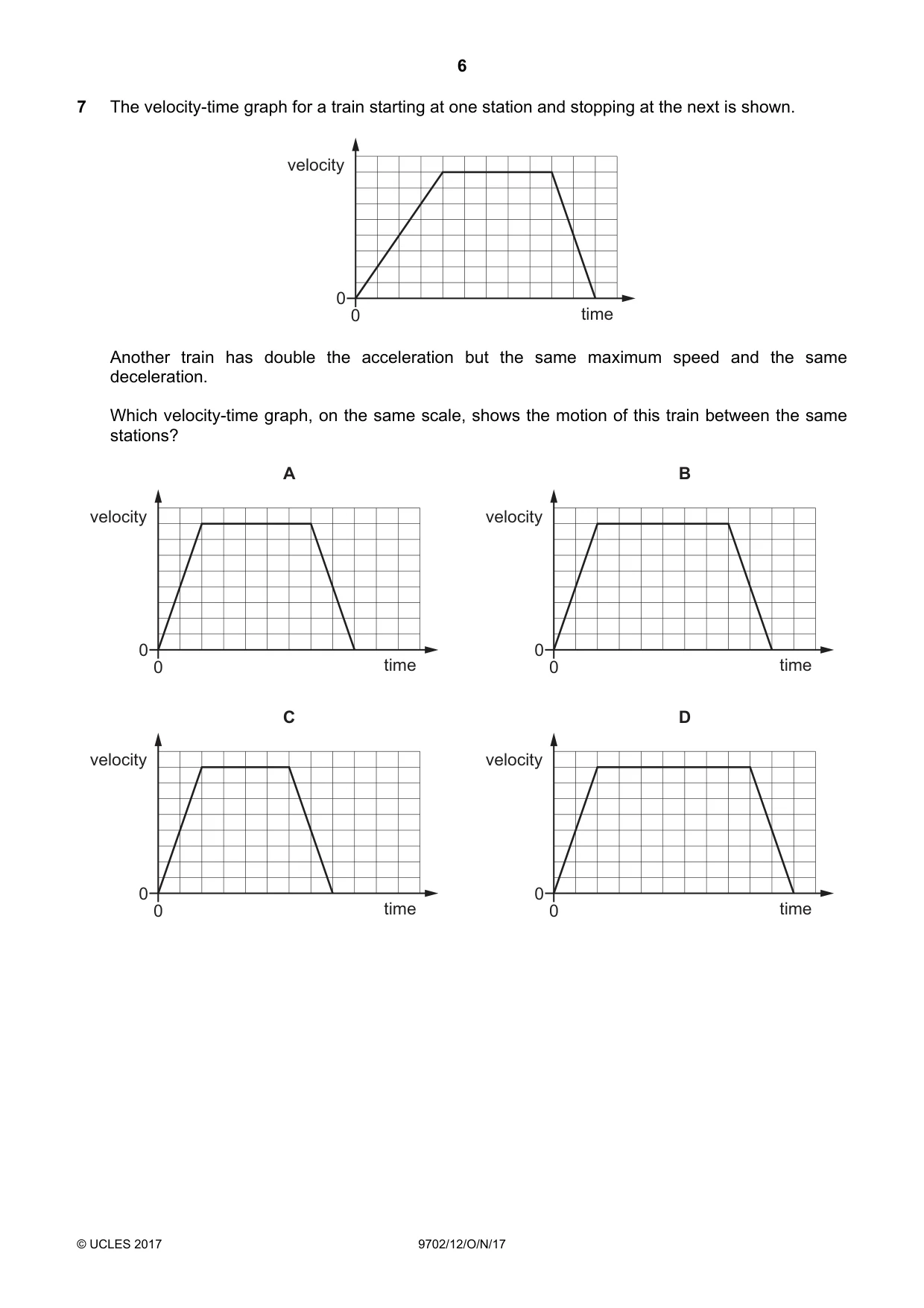 Cambridge A Level Physics 9702 2017 Oct/Nov Paper 1 · Variant 2 question paper, page 6 of 20