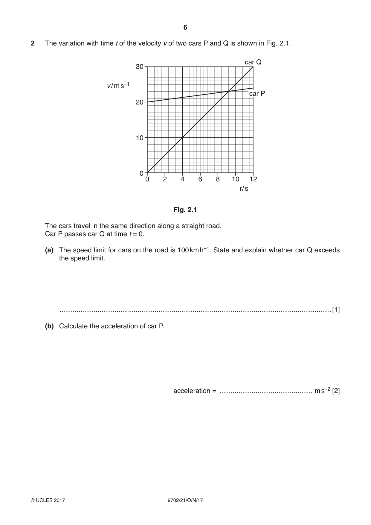 Cambridge A Level Physics 9702 2017 Oct/Nov Paper 2 · Variant 1 question paper, page 6 of 16