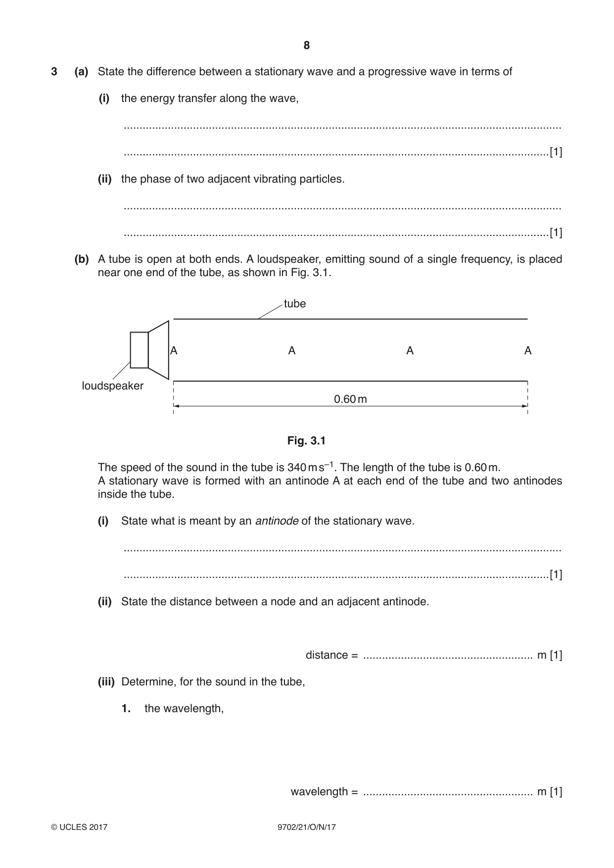 Cambridge A Level Physics 9702 2017 Oct/Nov Paper 2 · Variant 1 question paper, page 8 of 16