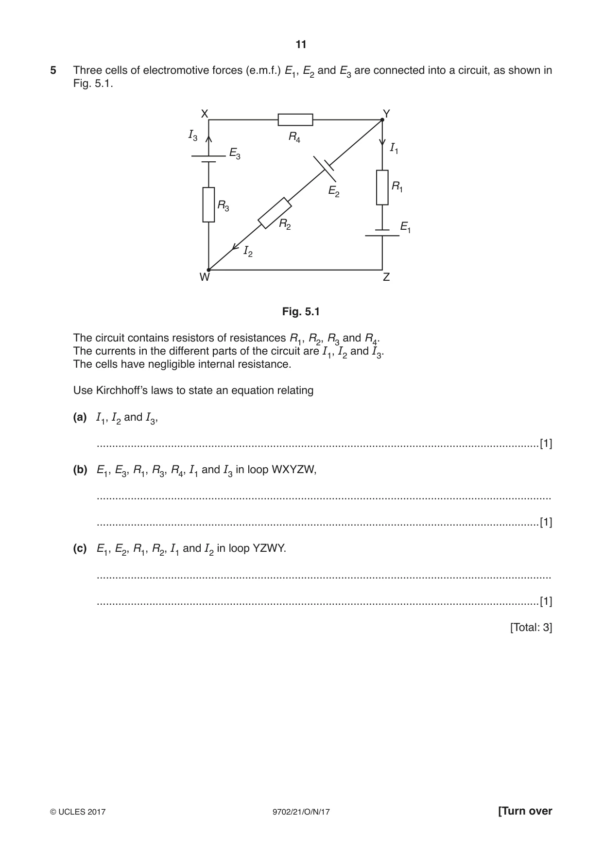 Cambridge A Level Physics 9702 2017 Oct/Nov Paper 2 · Variant 1 question paper, page 11 of 16