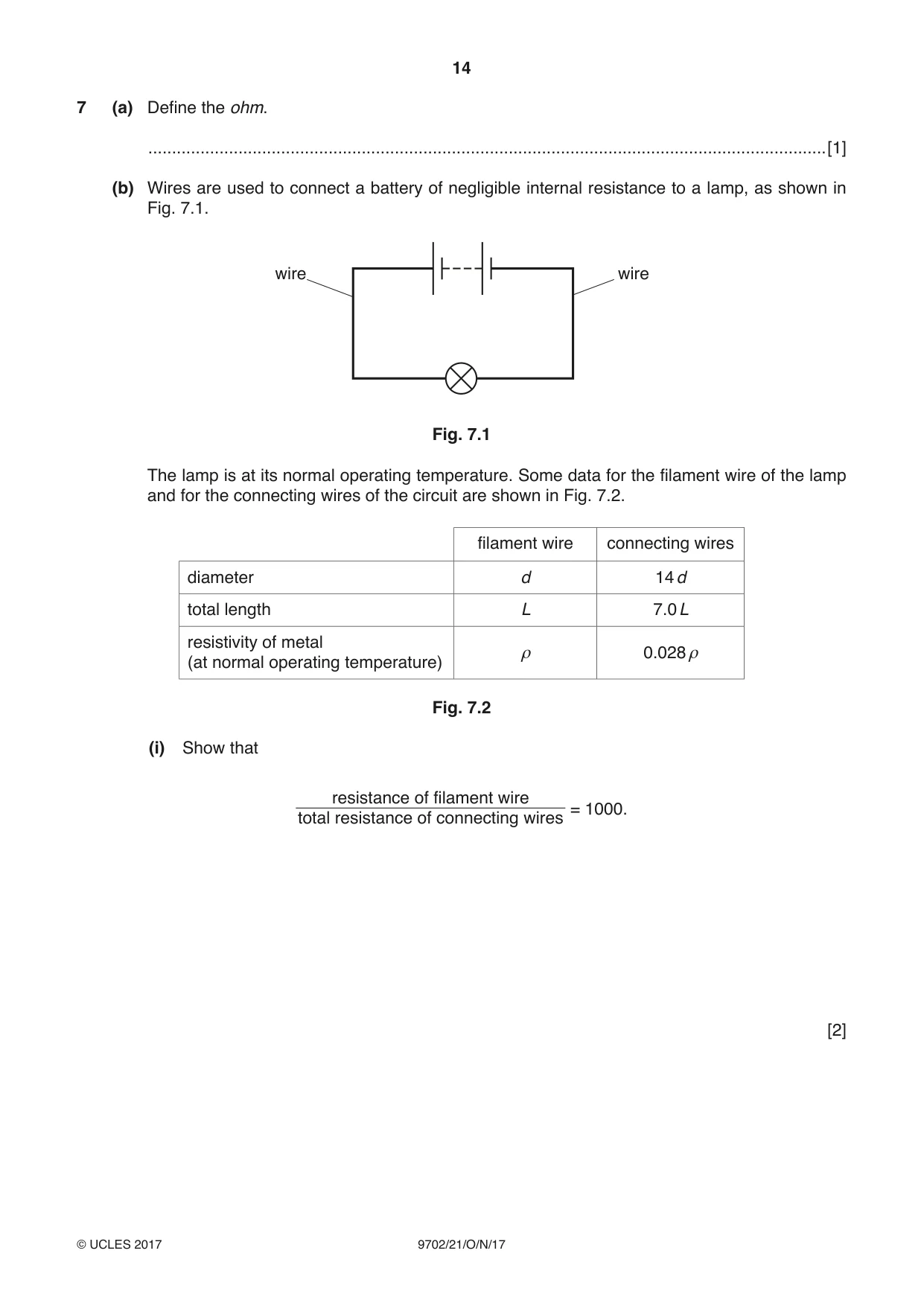 Cambridge A Level Physics 9702 2017 Oct/Nov Paper 2 · Variant 1 question paper, page 14 of 16