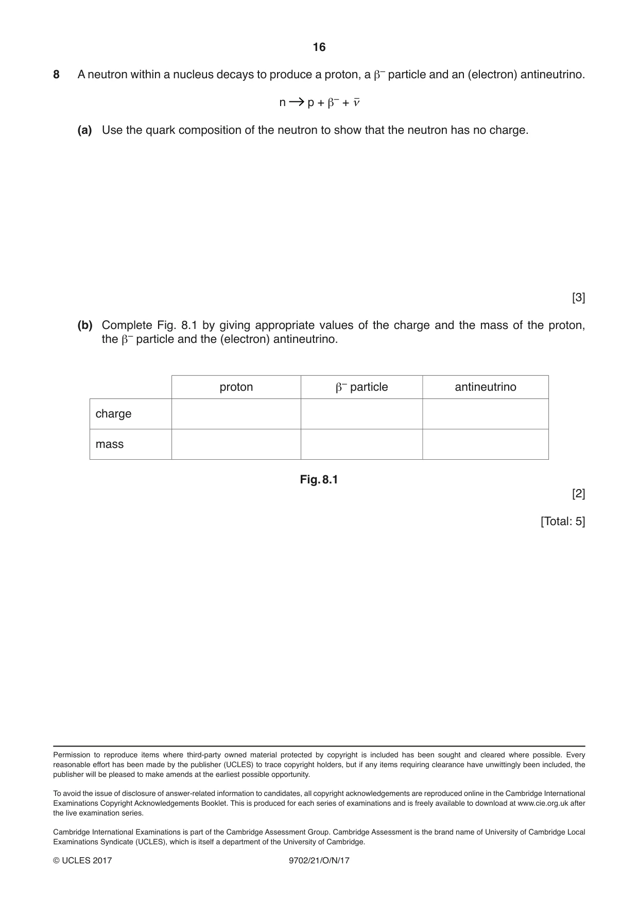 Cambridge A Level Physics 9702 2017 Oct/Nov Paper 2 · Variant 1 question paper, page 16 of 16