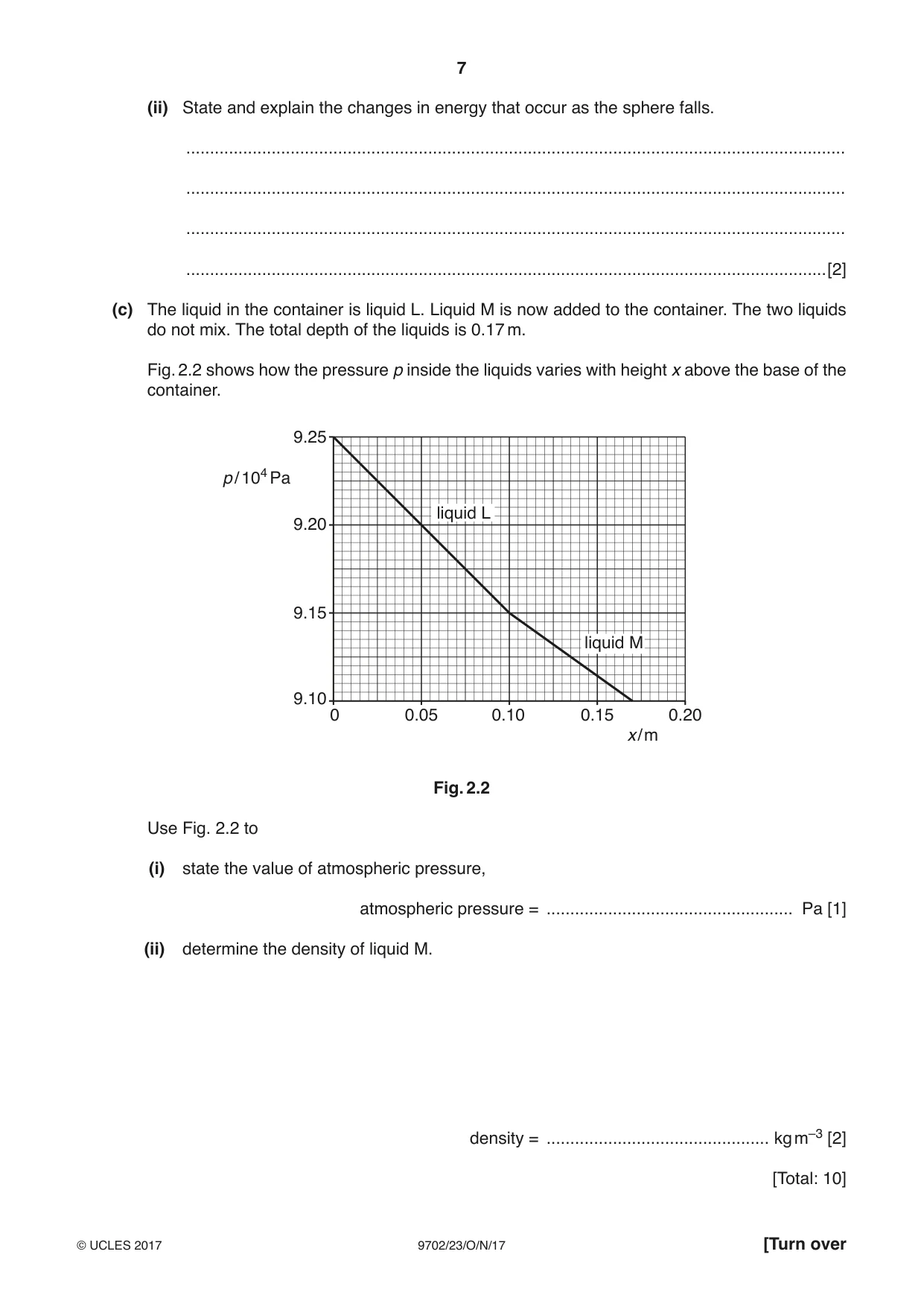 Cambridge A Level Physics 9702 2017 Oct/Nov Paper 2 · Variant 3 question paper, page 7 of 16