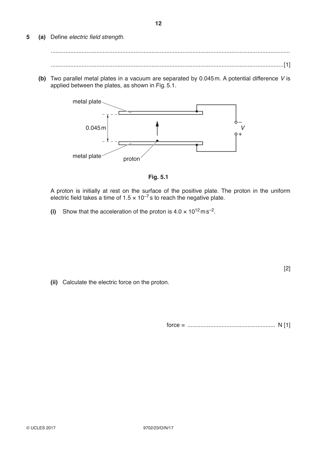 Cambridge A Level Physics 9702 2017 Oct/Nov Paper 2 · Variant 3 question paper, page 12 of 16