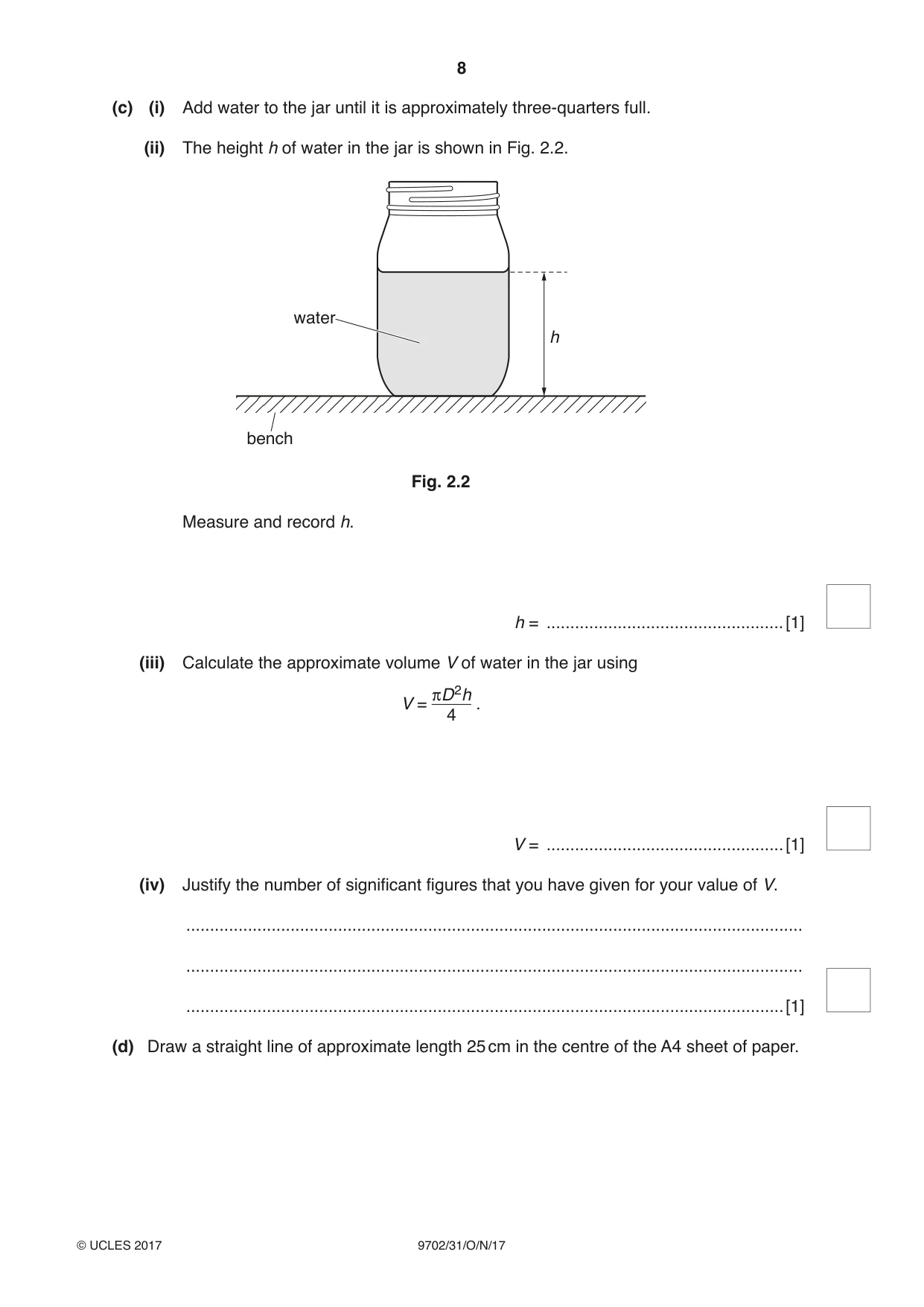 Cambridge A Level Physics 9702 2017 Oct/Nov Paper 3 · Variant 1 question paper, page 8 of 12