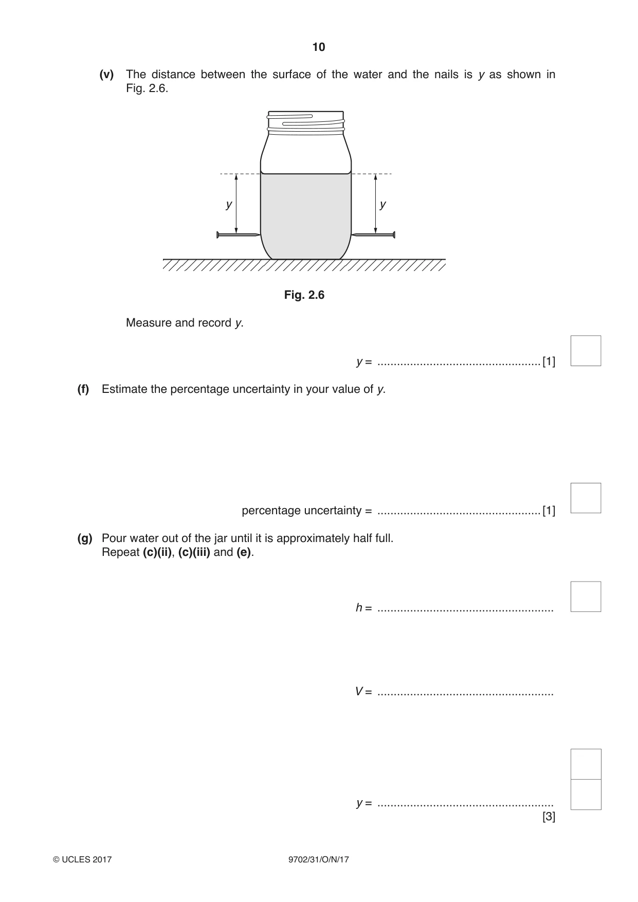 Cambridge A Level Physics 9702 2017 Oct/Nov Paper 3 · Variant 1 question paper, page 10 of 12