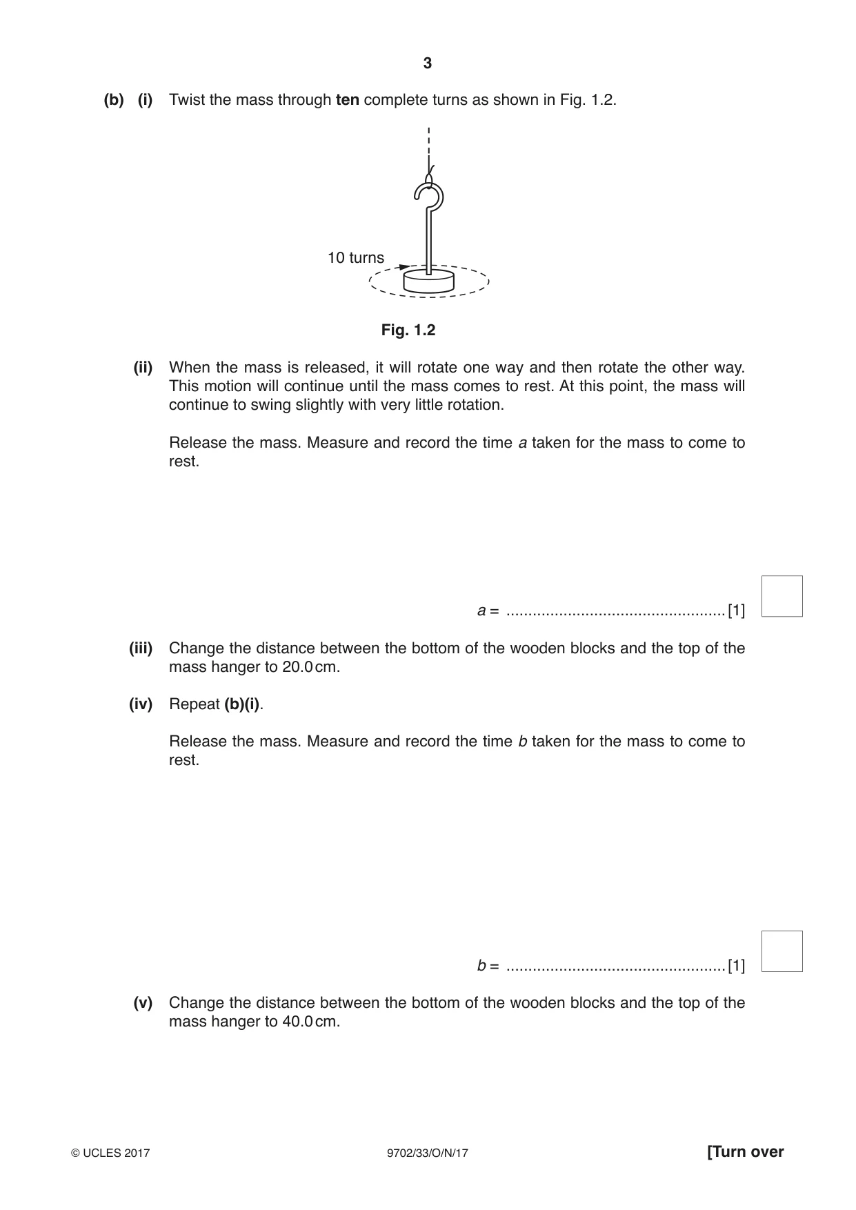 Cambridge A Level Physics 9702 2017 Oct/Nov Paper 3 · Variant 3 question paper, page 3 of 12
