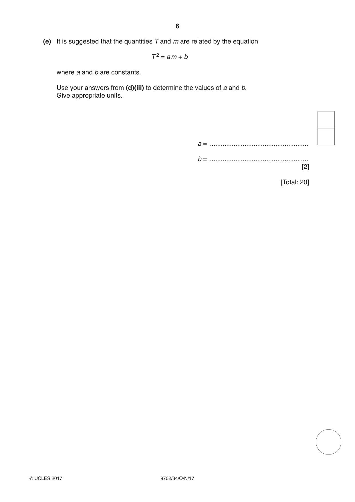 Cambridge A Level Physics 9702 2017 Oct/Nov Paper 3 · Variant 4 question paper, page 6 of 12