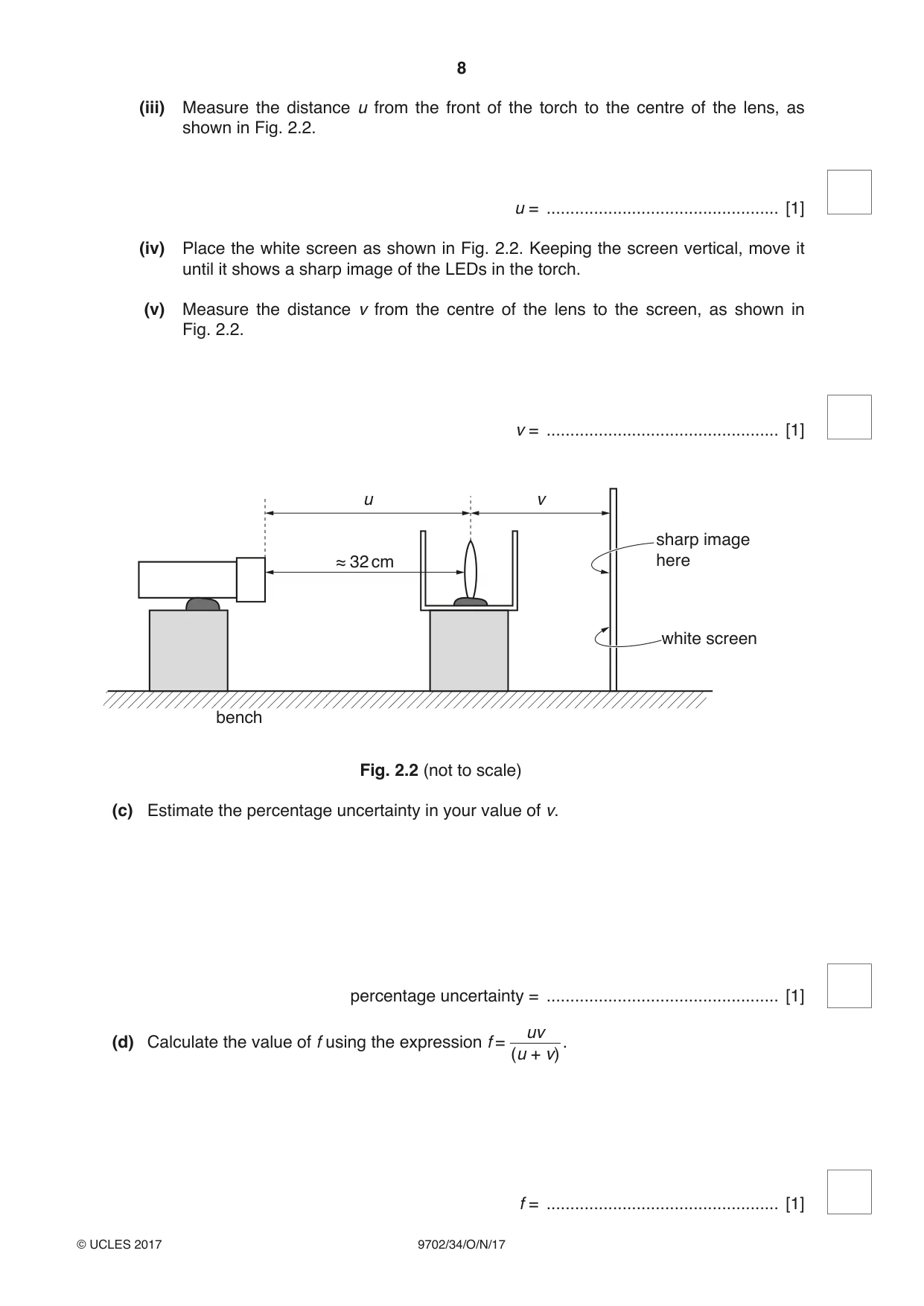 Cambridge A Level Physics 9702 2017 Oct/Nov Paper 3 · Variant 4 question paper, page 8 of 12