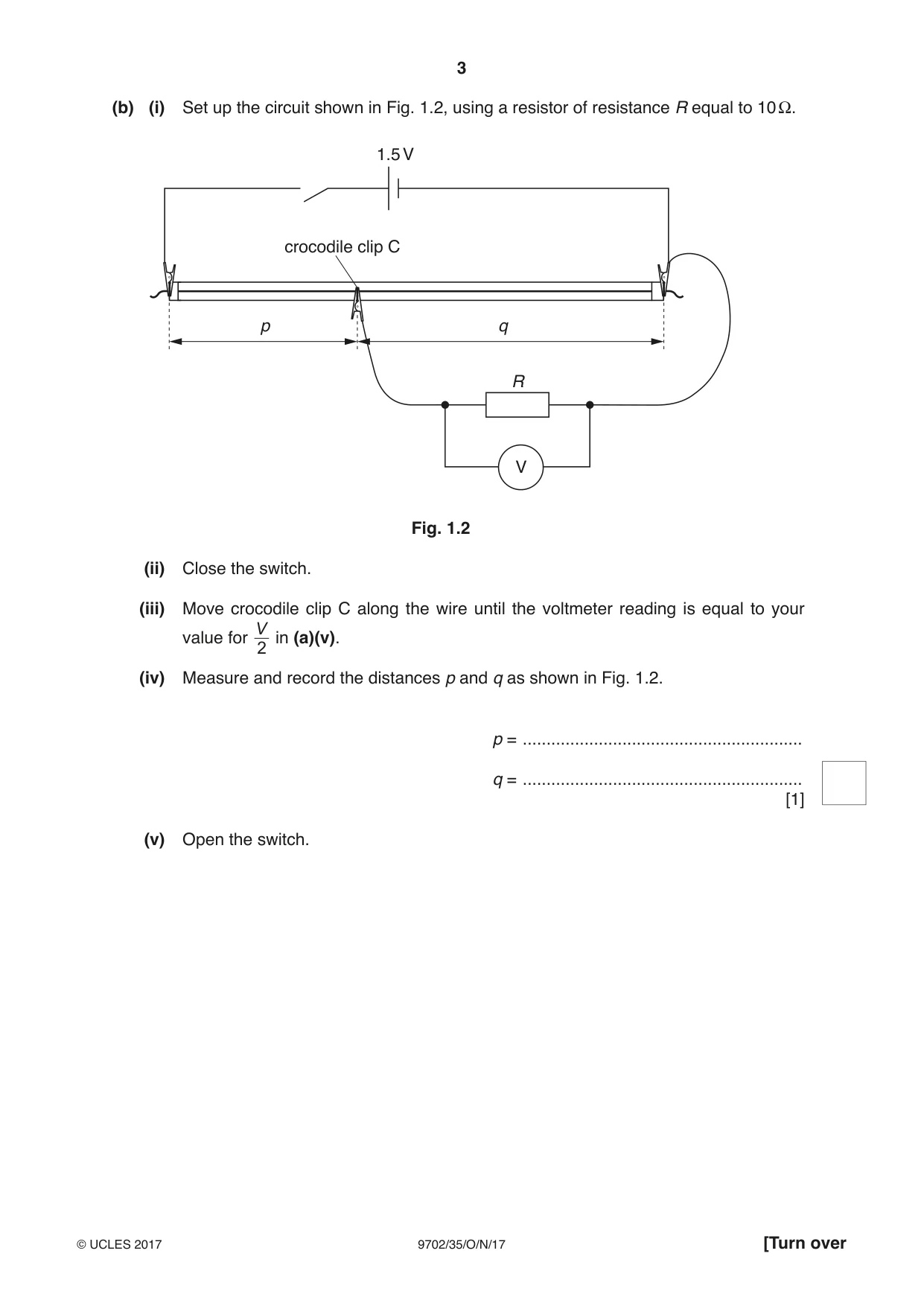 Cambridge A Level Physics 9702 2017 Oct/Nov Paper 3 · Variant 5 question paper, page 3 of 12