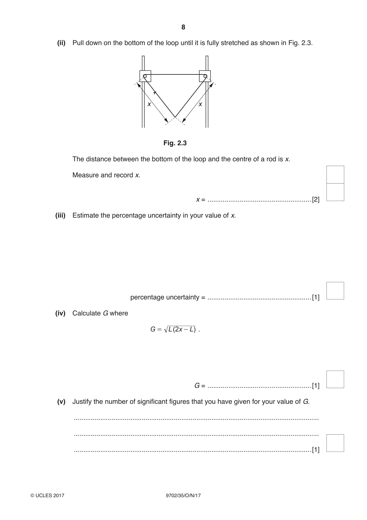 Cambridge A Level Physics 9702 2017 Oct/Nov Paper 3 · Variant 5 question paper, page 8 of 12