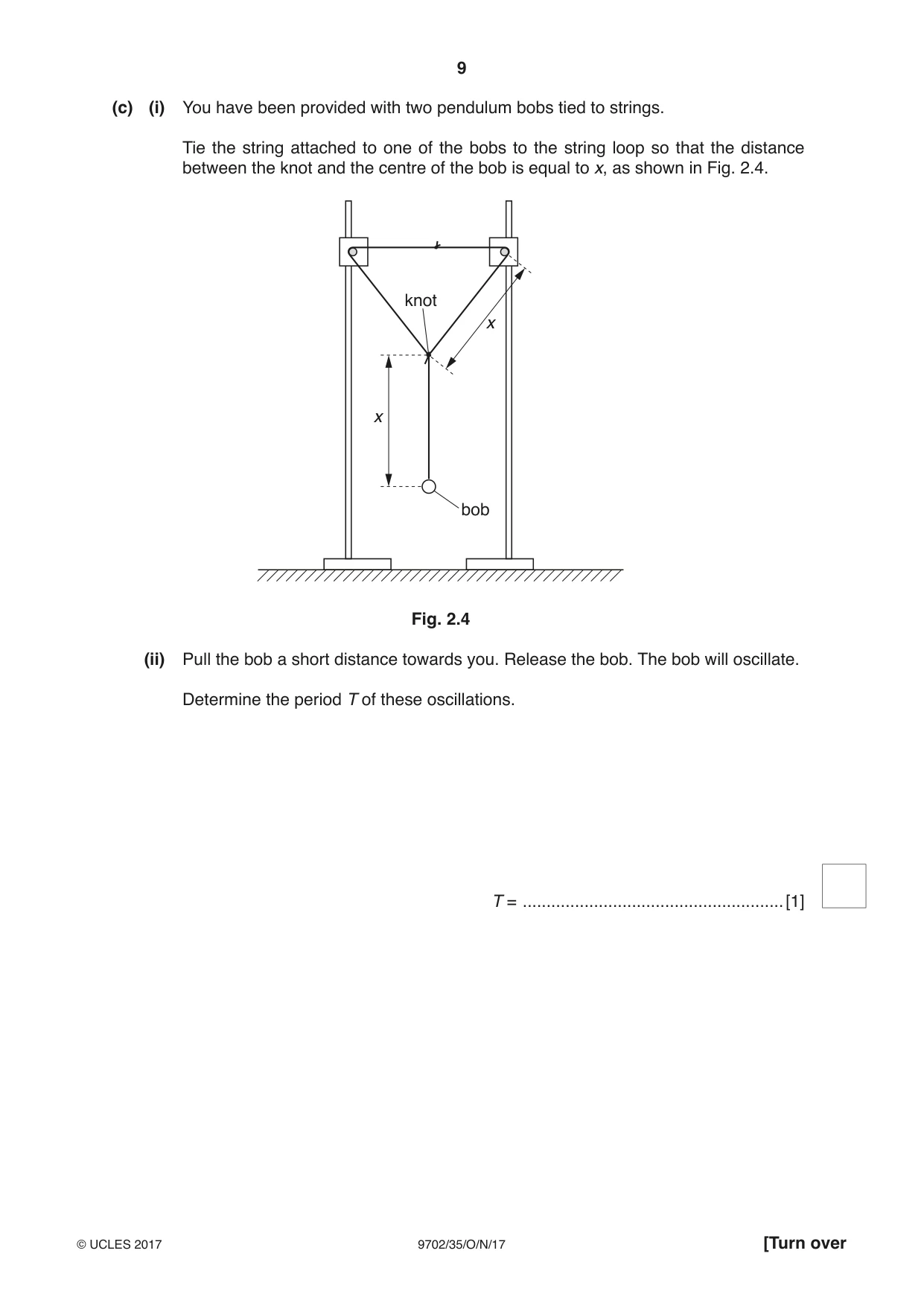 Cambridge A Level Physics 9702 2017 Oct/Nov Paper 3 · Variant 5 question paper, page 9 of 12