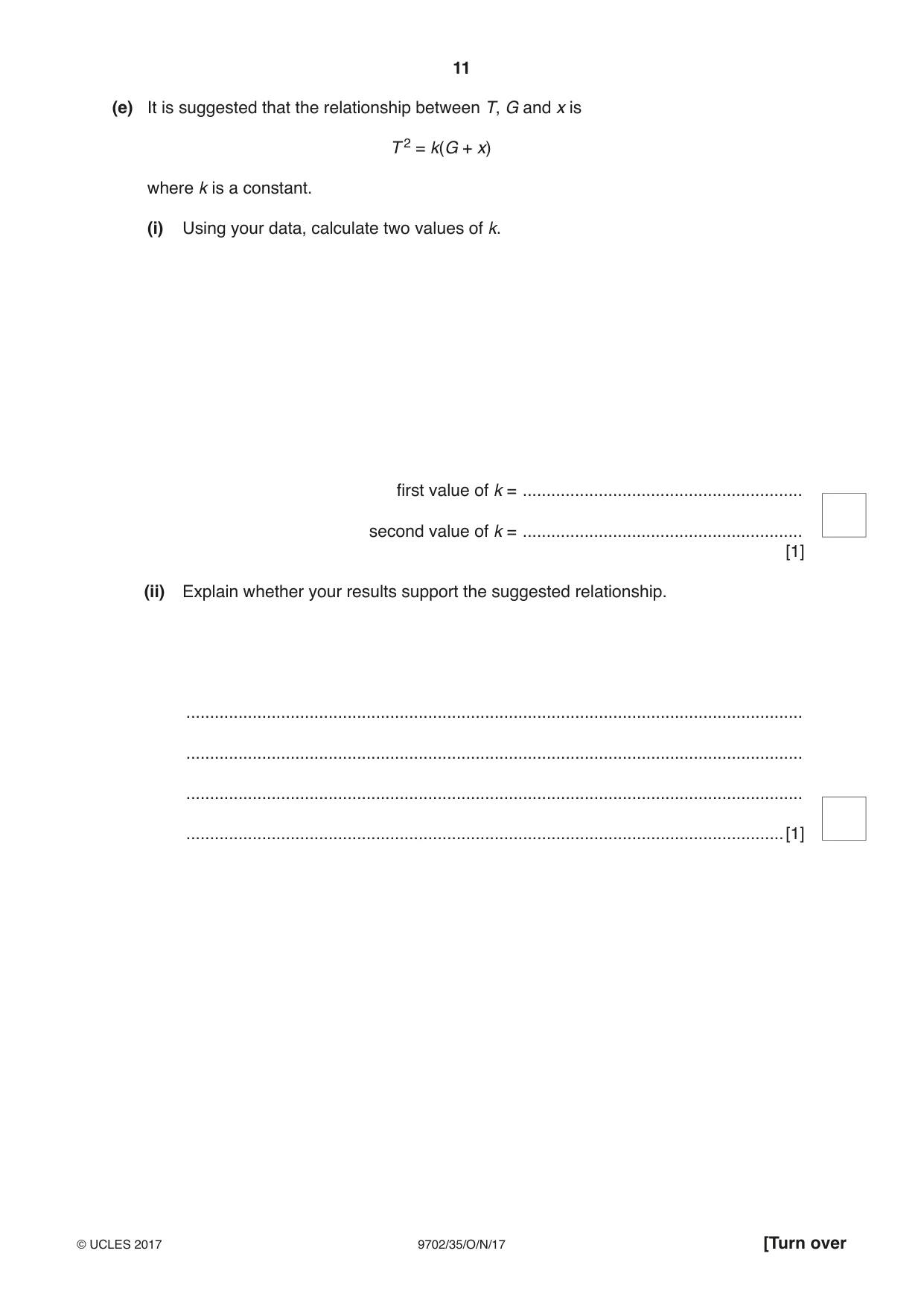 Cambridge A Level Physics 9702 2017 Oct/Nov Paper 3 · Variant 5 question paper, page 11 of 12
