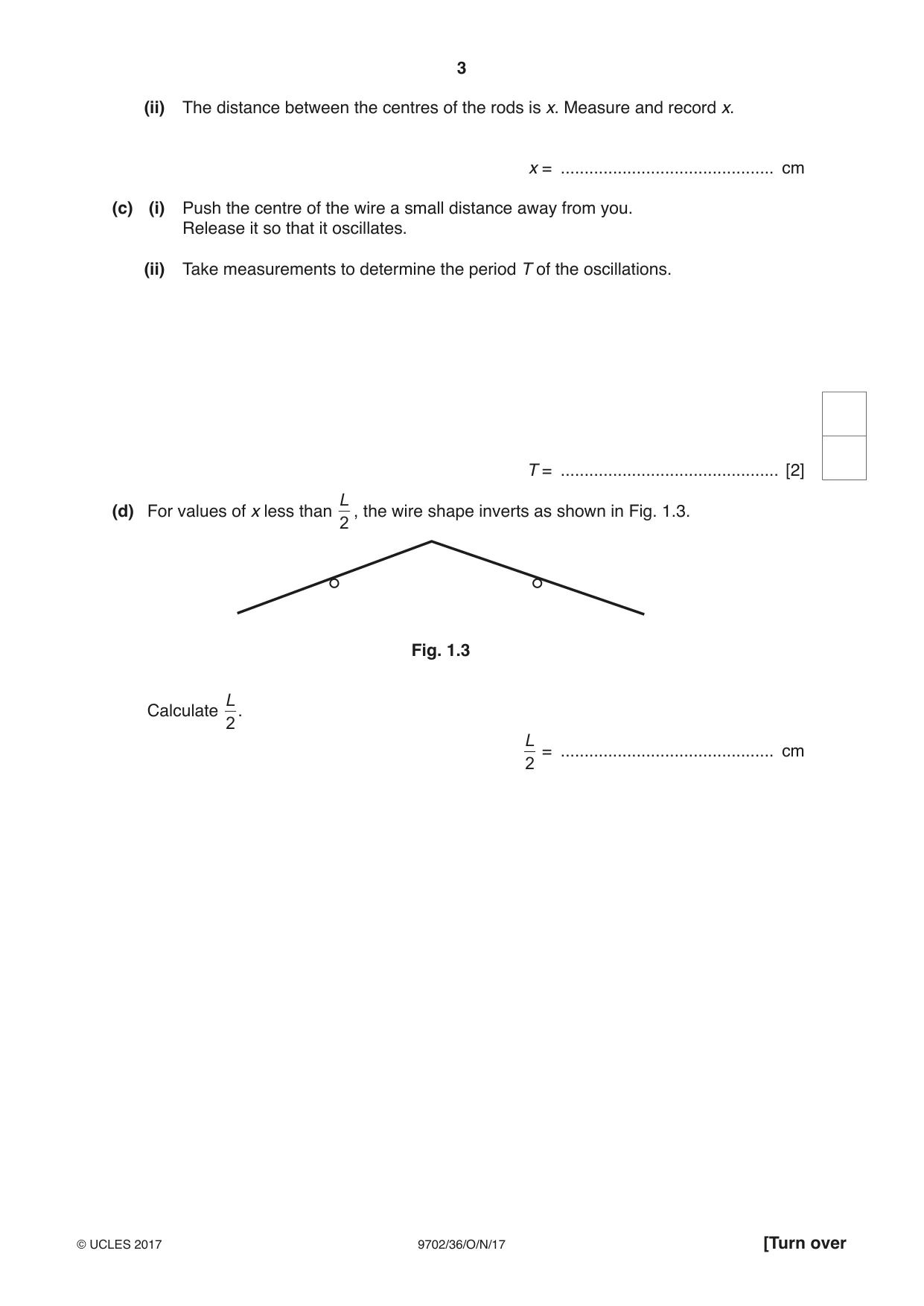 Cambridge A Level Physics 9702 2017 Oct/Nov Paper 3 · Variant 6 question paper, page 3 of 12