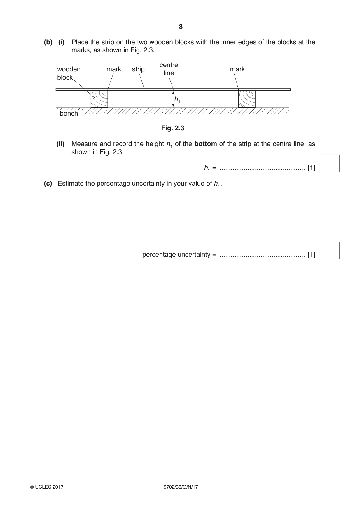 Cambridge A Level Physics 9702 2017 Oct/Nov Paper 3 · Variant 6 question paper, page 8 of 12