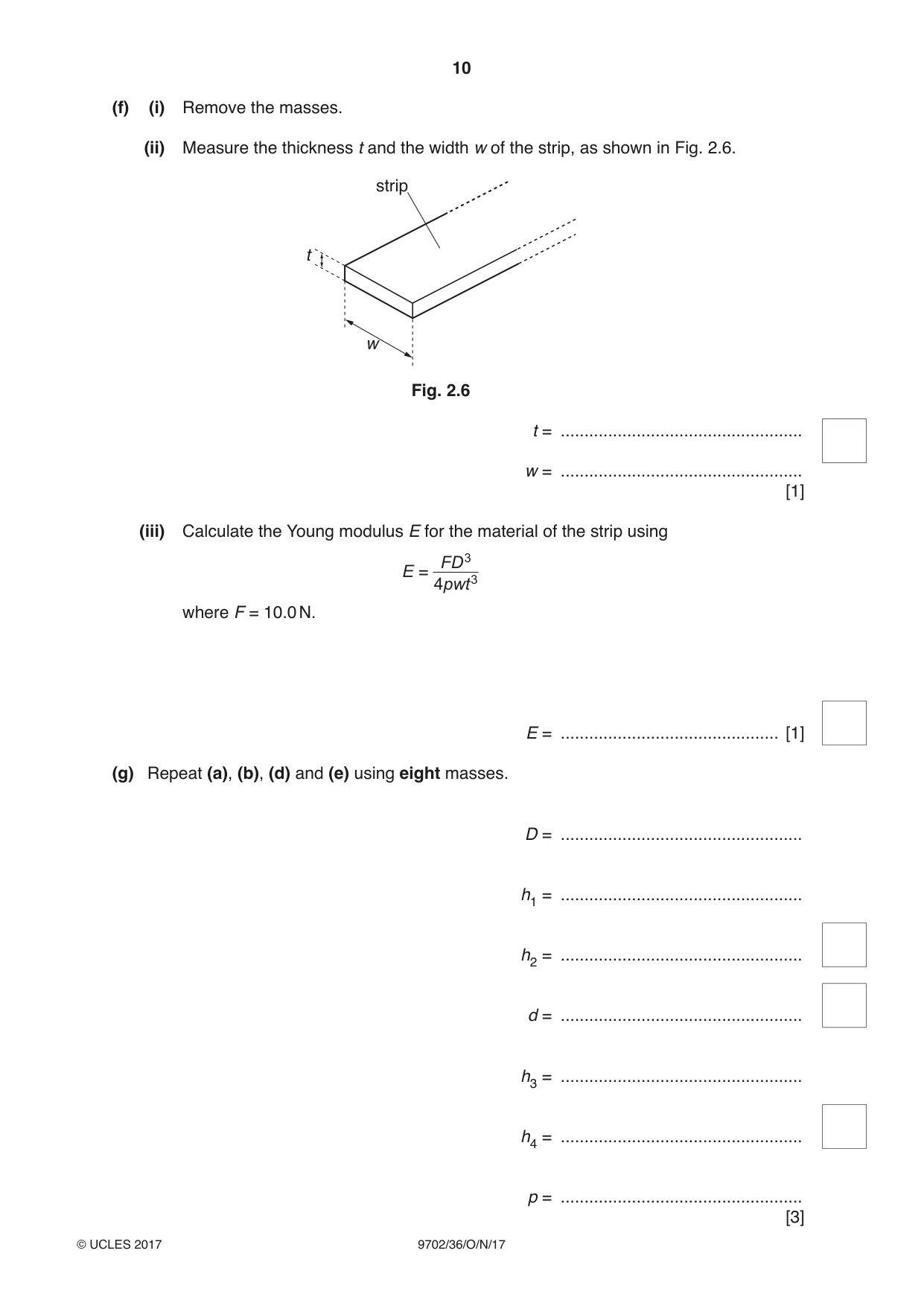 Cambridge A Level Physics 9702 2017 Oct/Nov Paper 3 · Variant 6 question paper, page 10 of 12