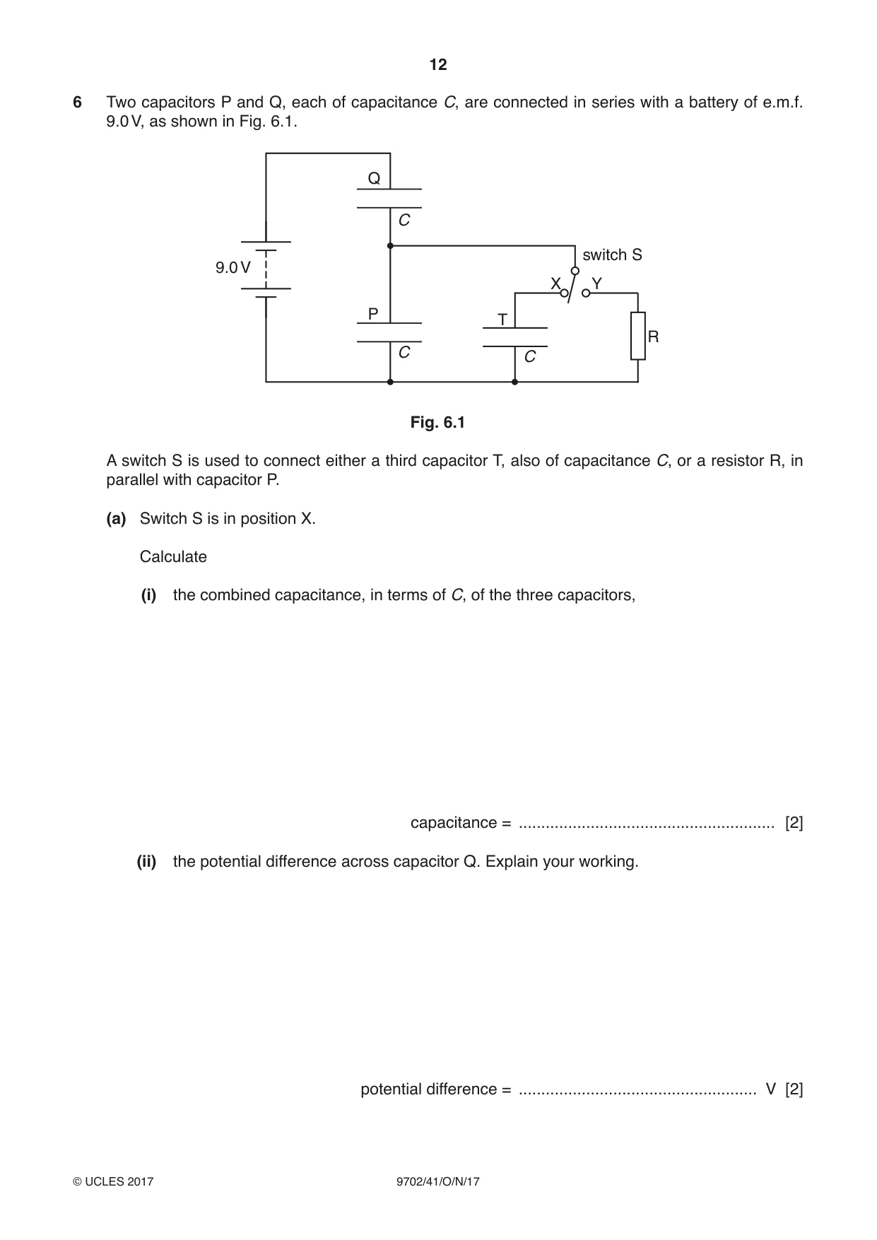 Cambridge A Level Physics 9702 2017 Oct/Nov Paper 4 · Variant 1 question paper, page 12 of 24