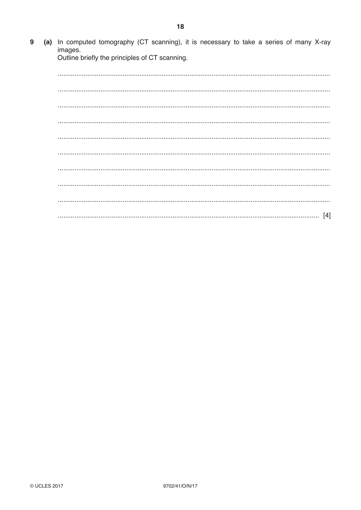 Cambridge A Level Physics 9702 2017 Oct/Nov Paper 4 · Variant 1 question paper, page 18 of 24