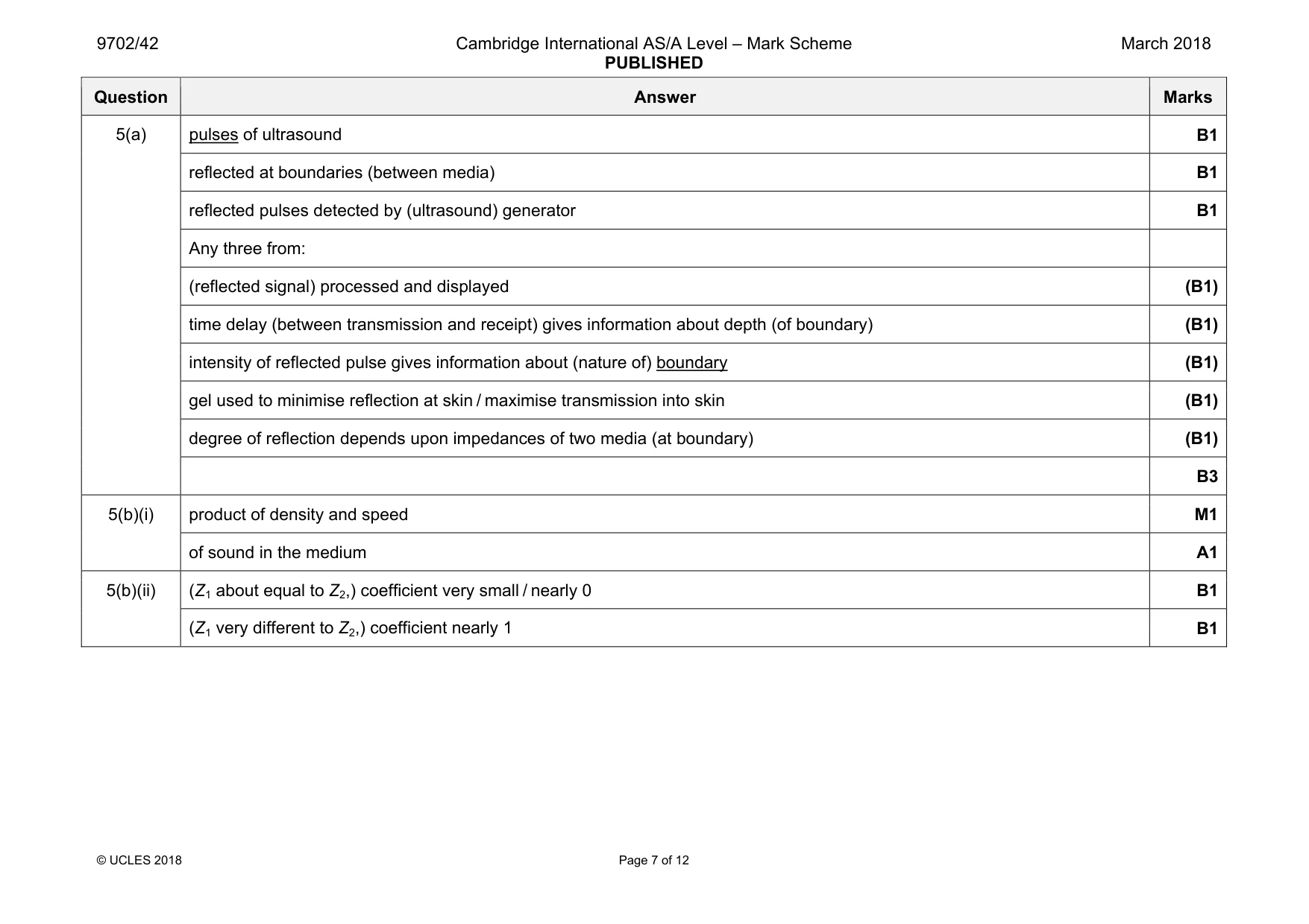 Mark scheme, page 7 of 12
