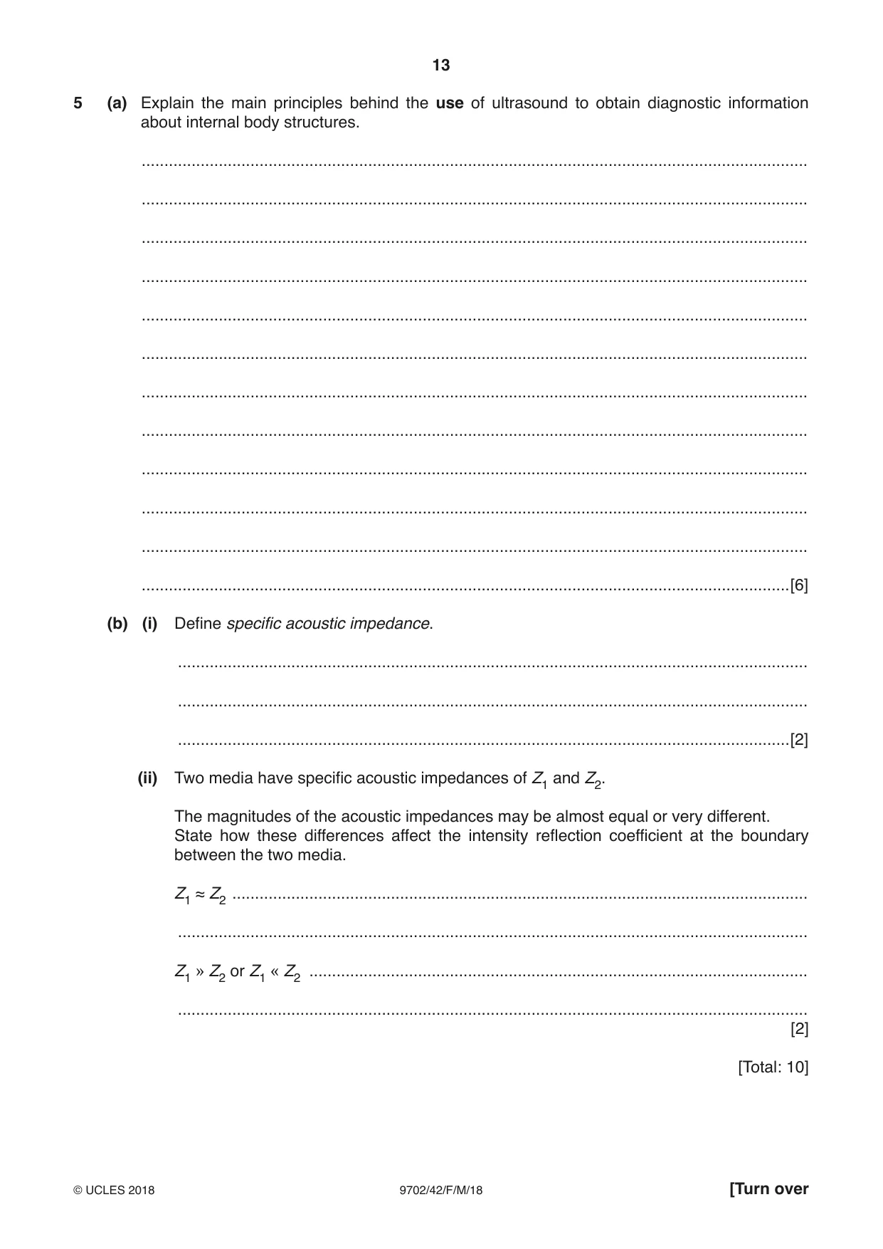 Cambridge A Level Physics 9702 2018 Feb/March Paper 4 · Variant 2 question paper, page 13 of 28