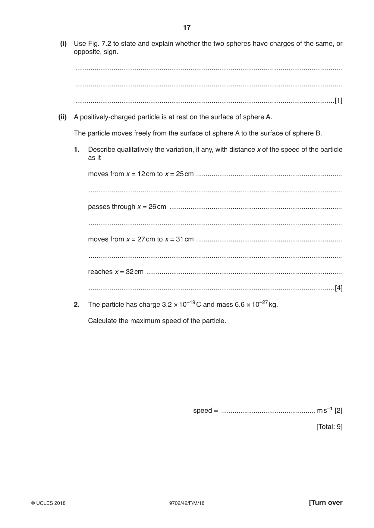 Cambridge A Level Physics 9702 2018 Feb/March Paper 4 · Variant 2 question paper, page 17 of 28