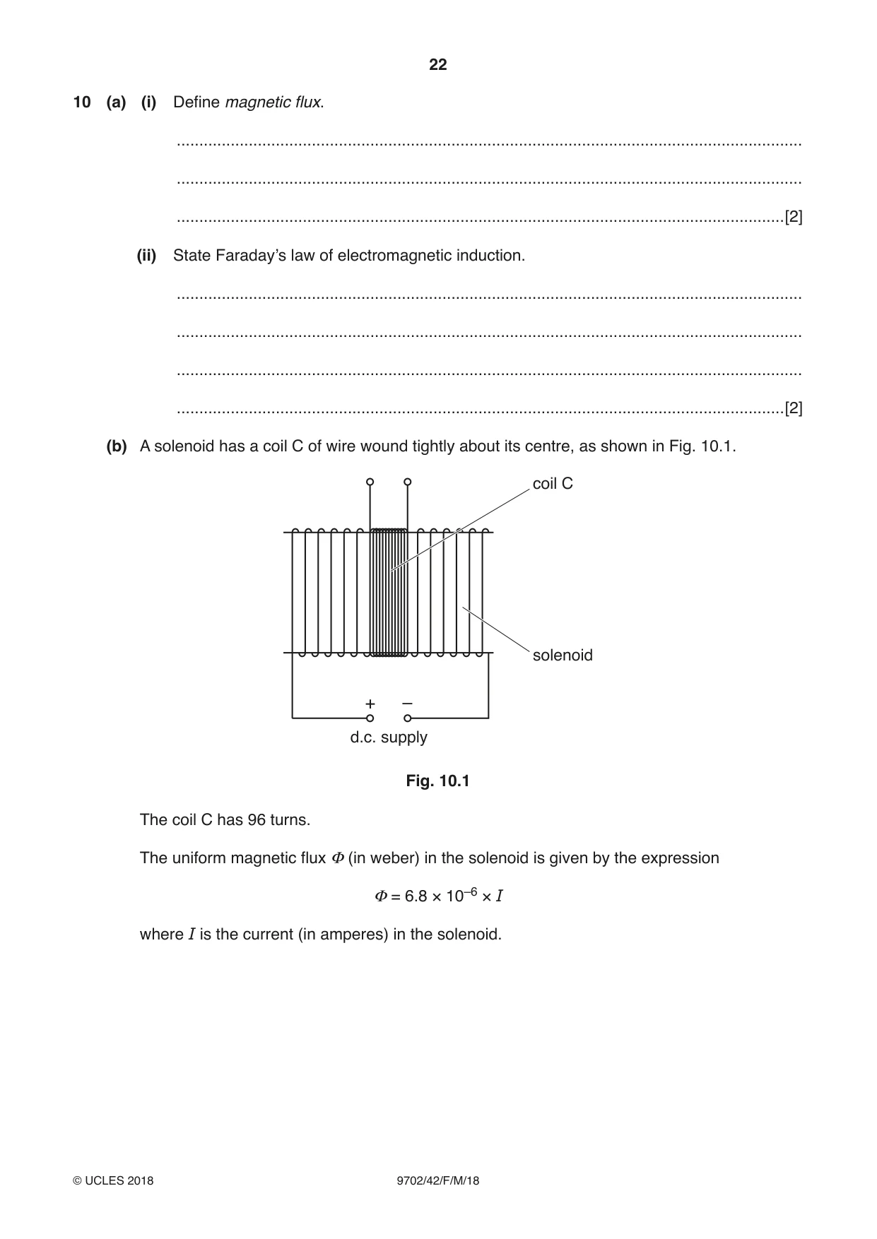 Cambridge A Level Physics 9702 2018 Feb/March Paper 4 · Variant 2 question paper, page 22 of 28