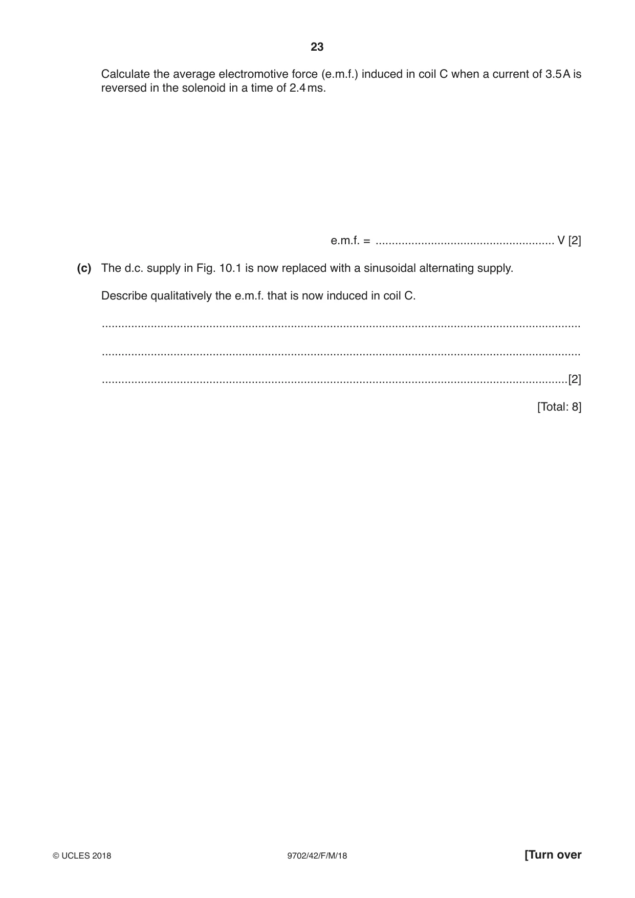 Cambridge A Level Physics 9702 2018 Feb/March Paper 4 · Variant 2 question paper, page 23 of 28