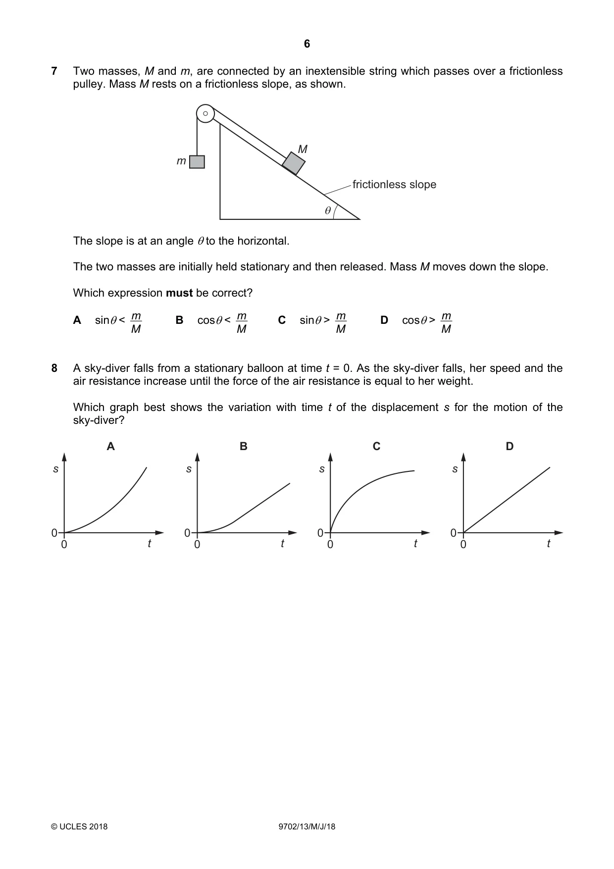 Cambridge A Level Physics 9702 2018 May/June Paper 1 · Variant 3 question paper, page 6 of 20