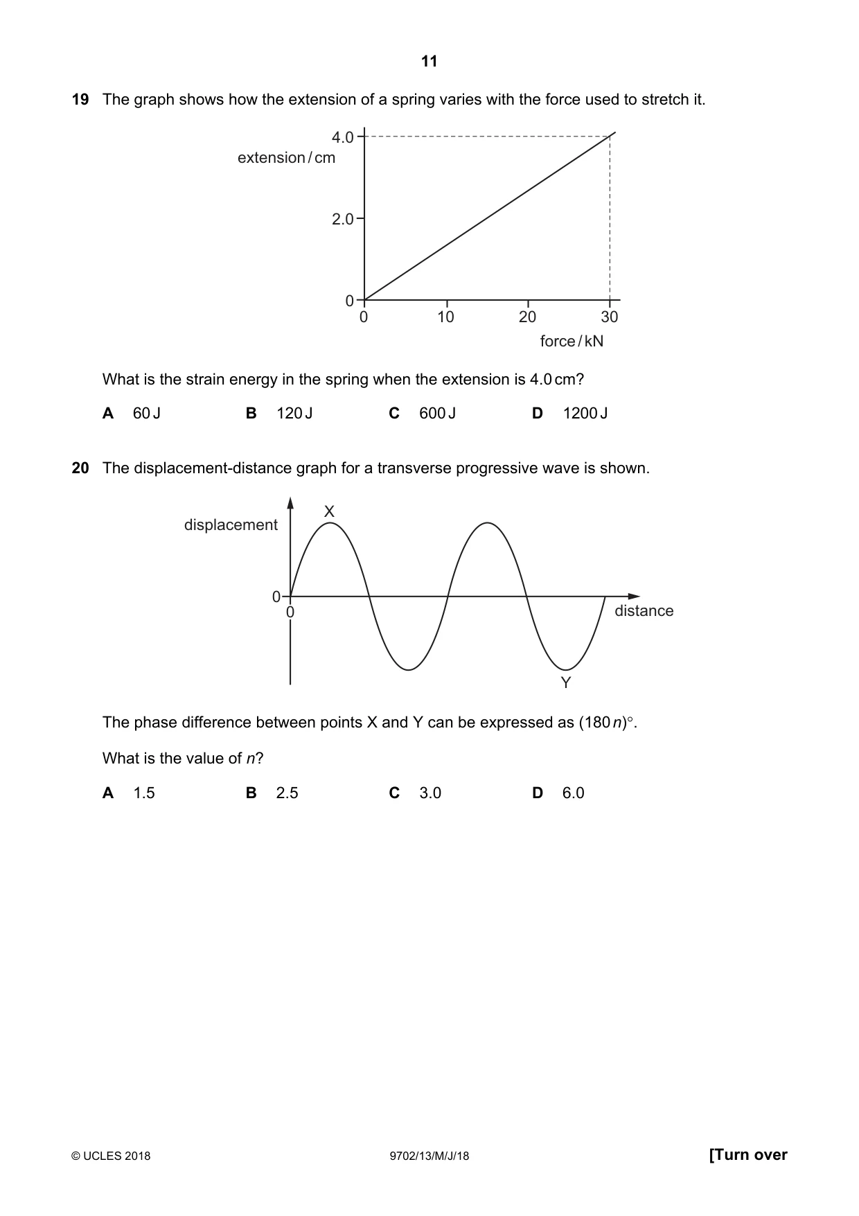 Cambridge A Level Physics 9702 2018 May/June Paper 1 · Variant 3 question paper, page 11 of 20
