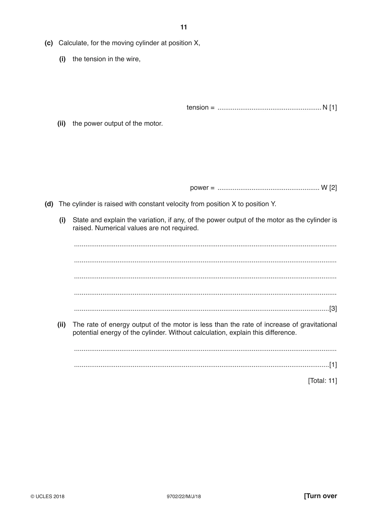 Cambridge A Level Physics 9702 2018 May/June Paper 2 · Variant 2 question paper, page 11 of 16