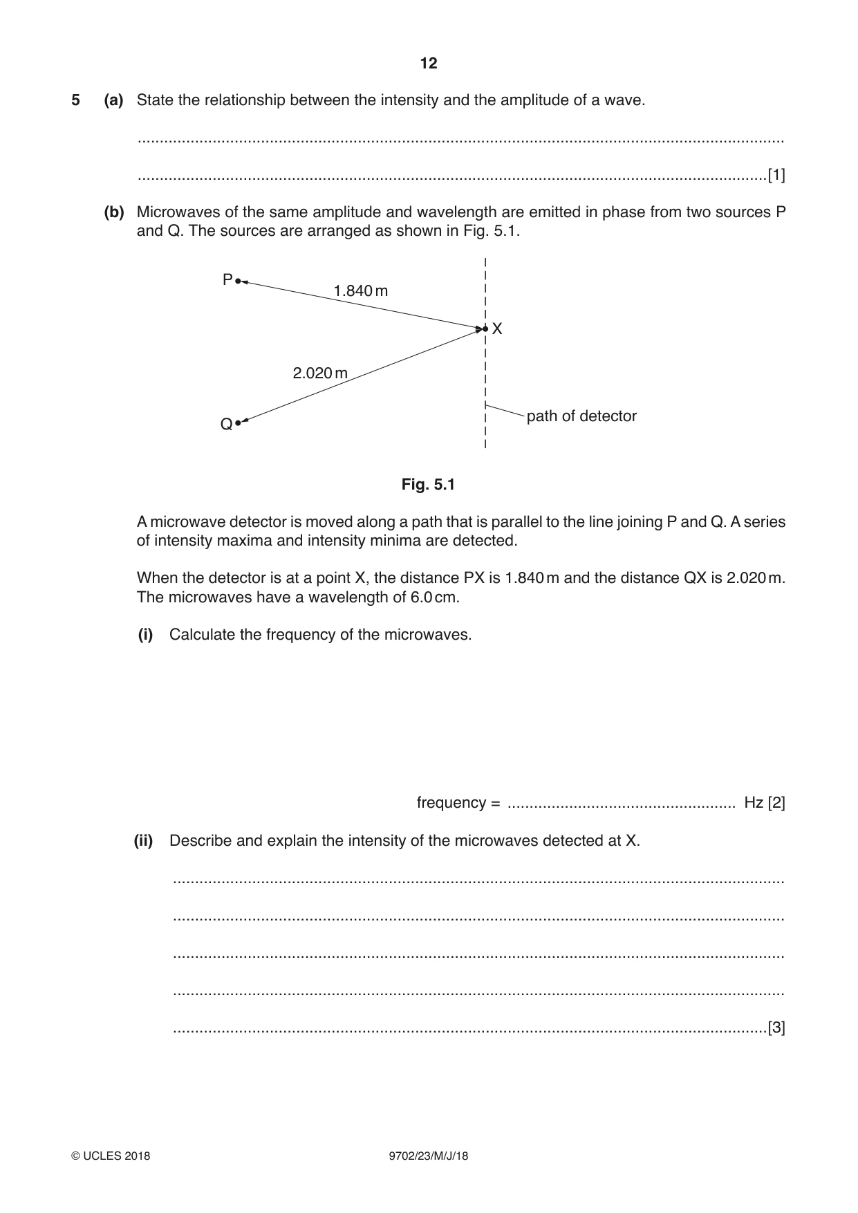 Cambridge A Level Physics 9702 2018 May/June Paper 2 · Variant 3 question paper, page 12 of 16