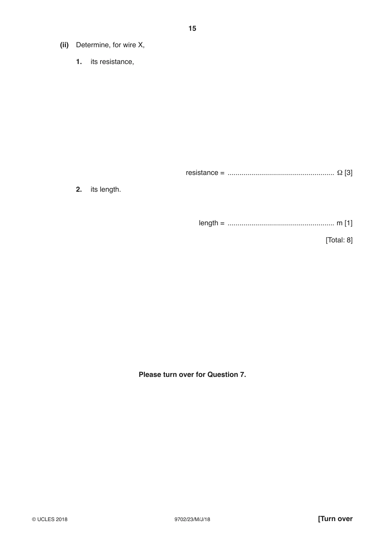 Cambridge A Level Physics 9702 2018 May/June Paper 2 · Variant 3 question paper, page 15 of 16