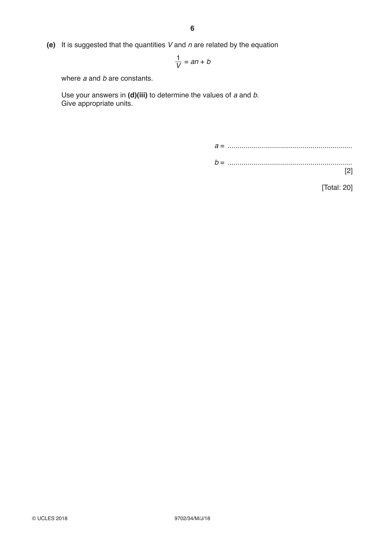 Cambridge A Level Physics 9702 2018 May/June Paper 3 · Variant 4 question paper, page 6 of 12